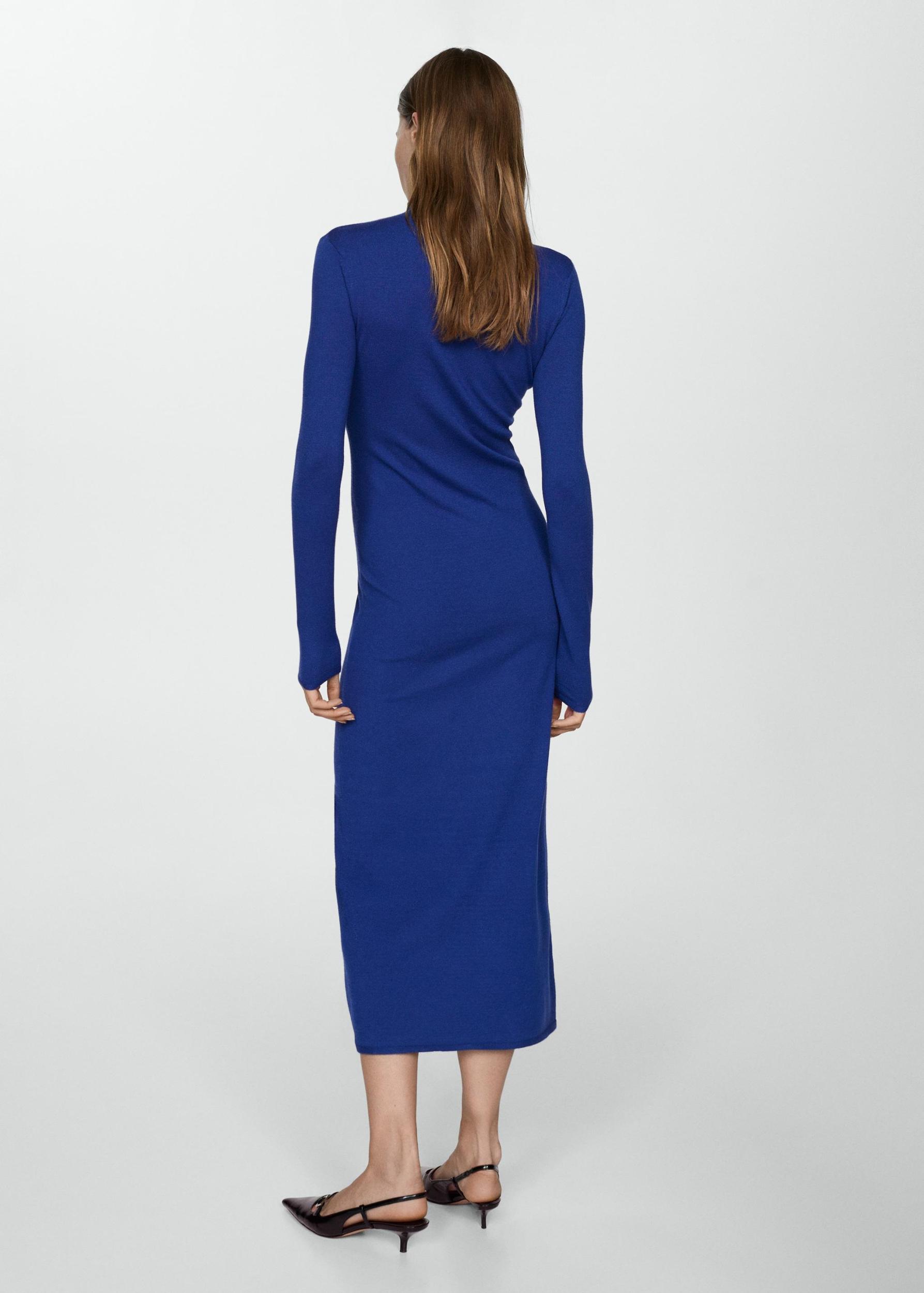 Perkins-neck knitted dress - Women | MANGO USA Product Image
