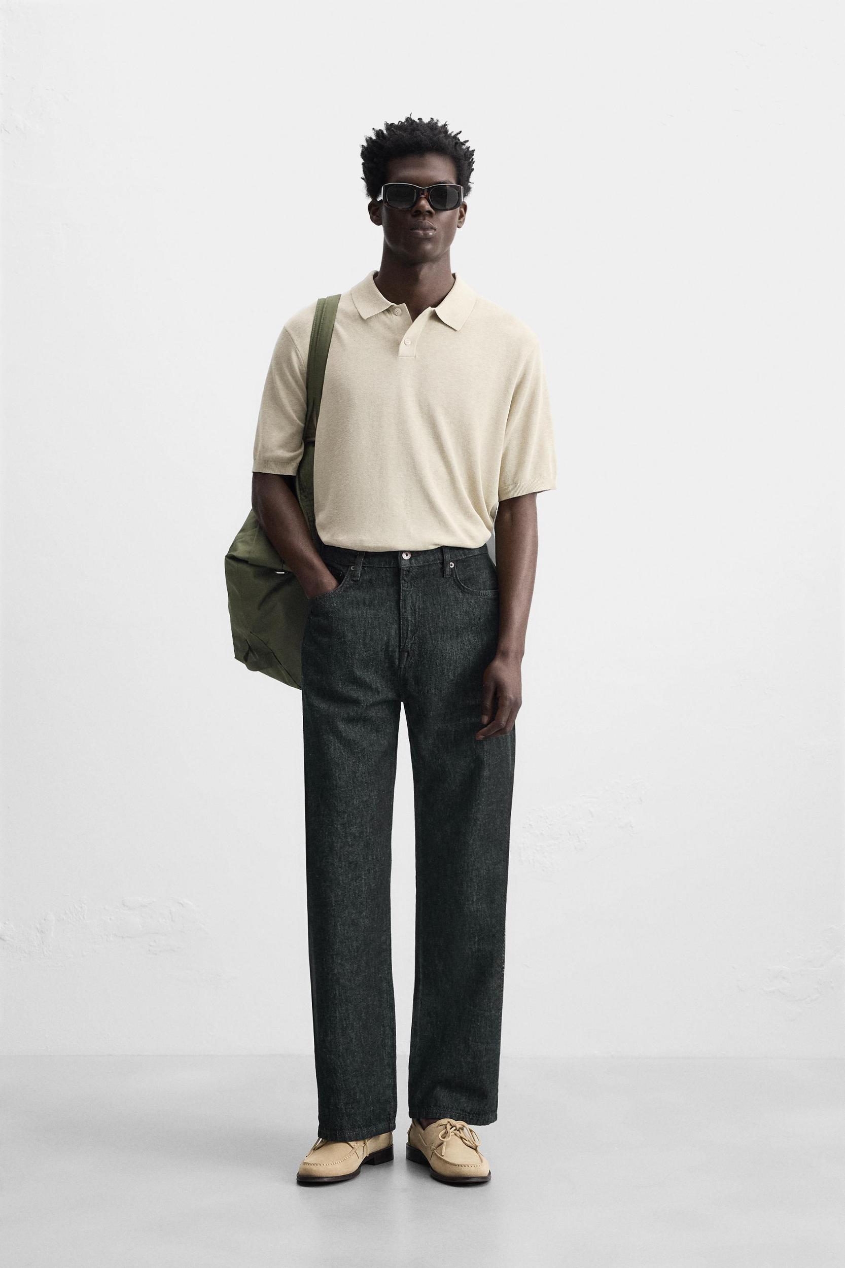 COTTON-HEMP STRAIGHT FIT JEANS Product Image