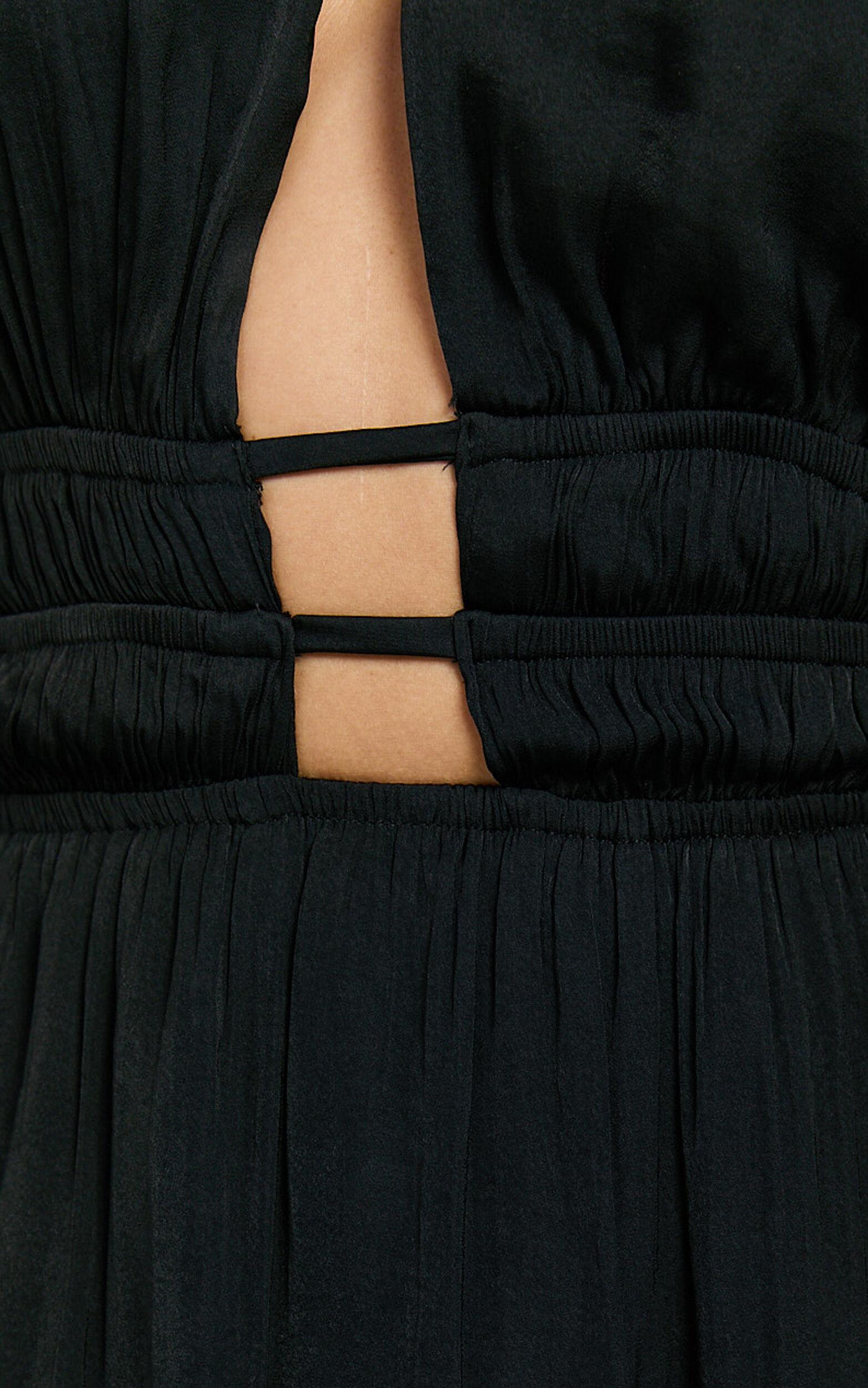 Denisa Maxi Dress - Open Back Halter Dress in Black Product Image