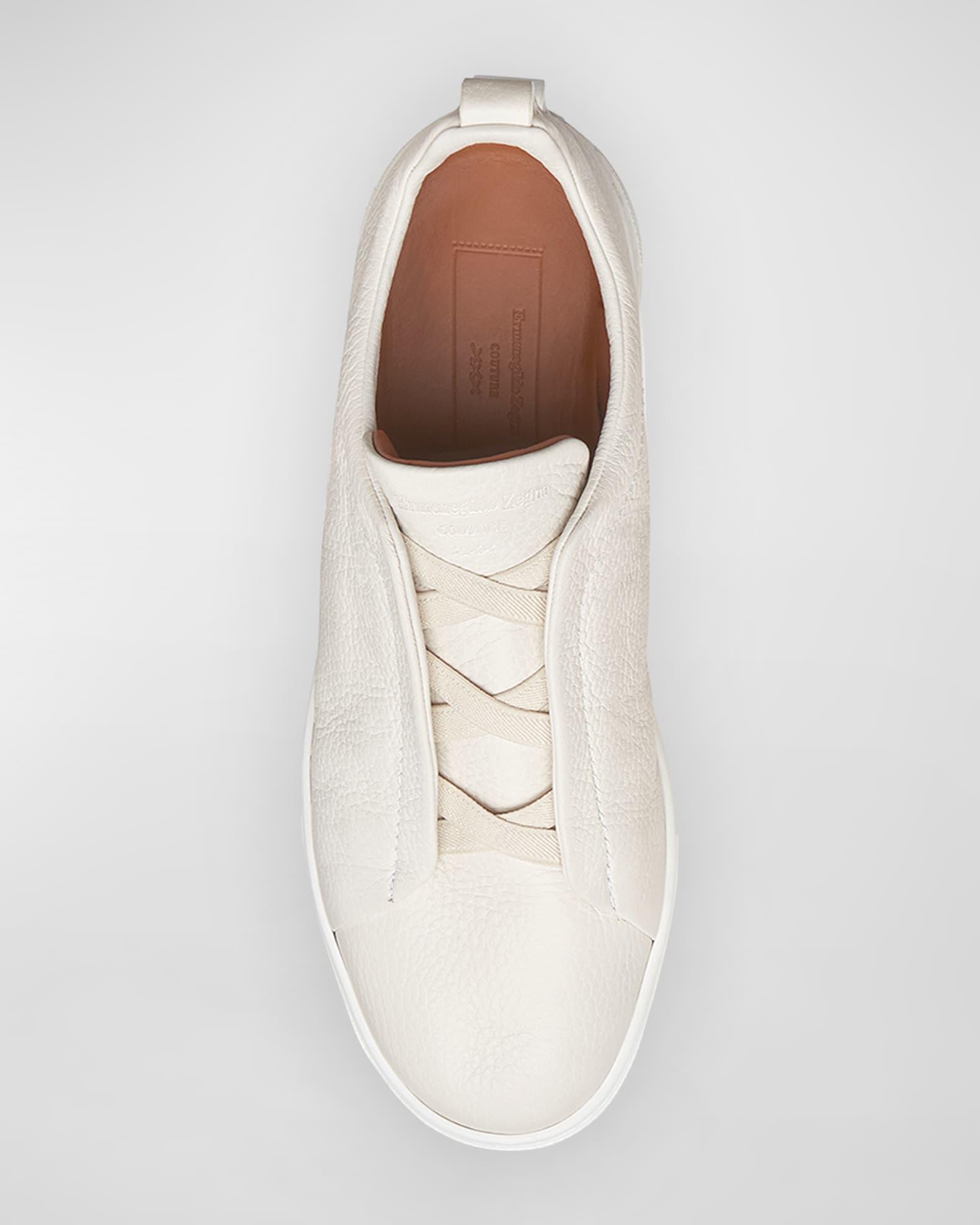 Men's Triple Stitch Leather and Suede Sneakers Product Image