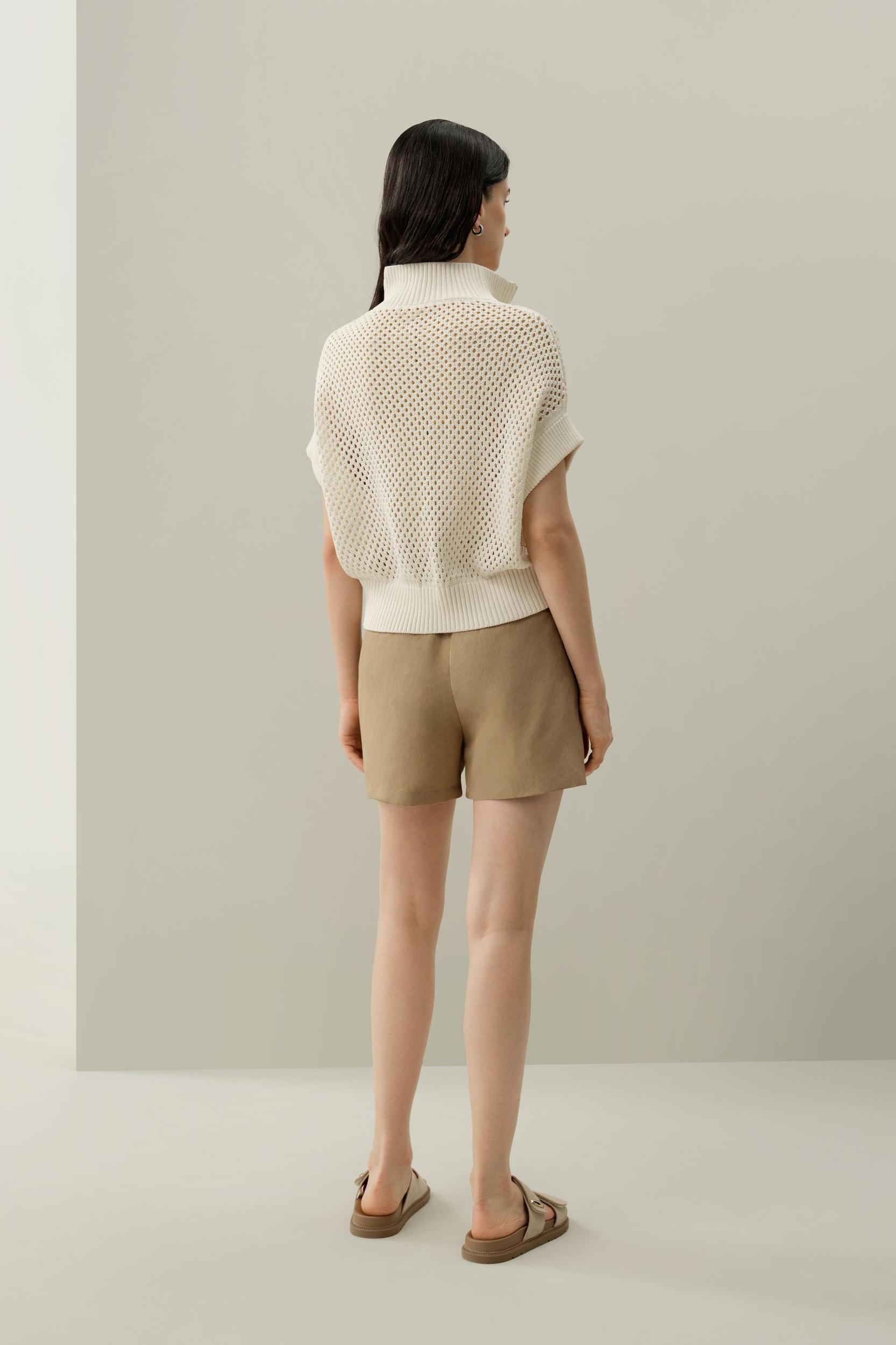 Toscana Pointelle Knit Half-Zip Sweater Product Image