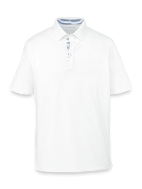 Performance Blend Three Button Polo - White Product Image