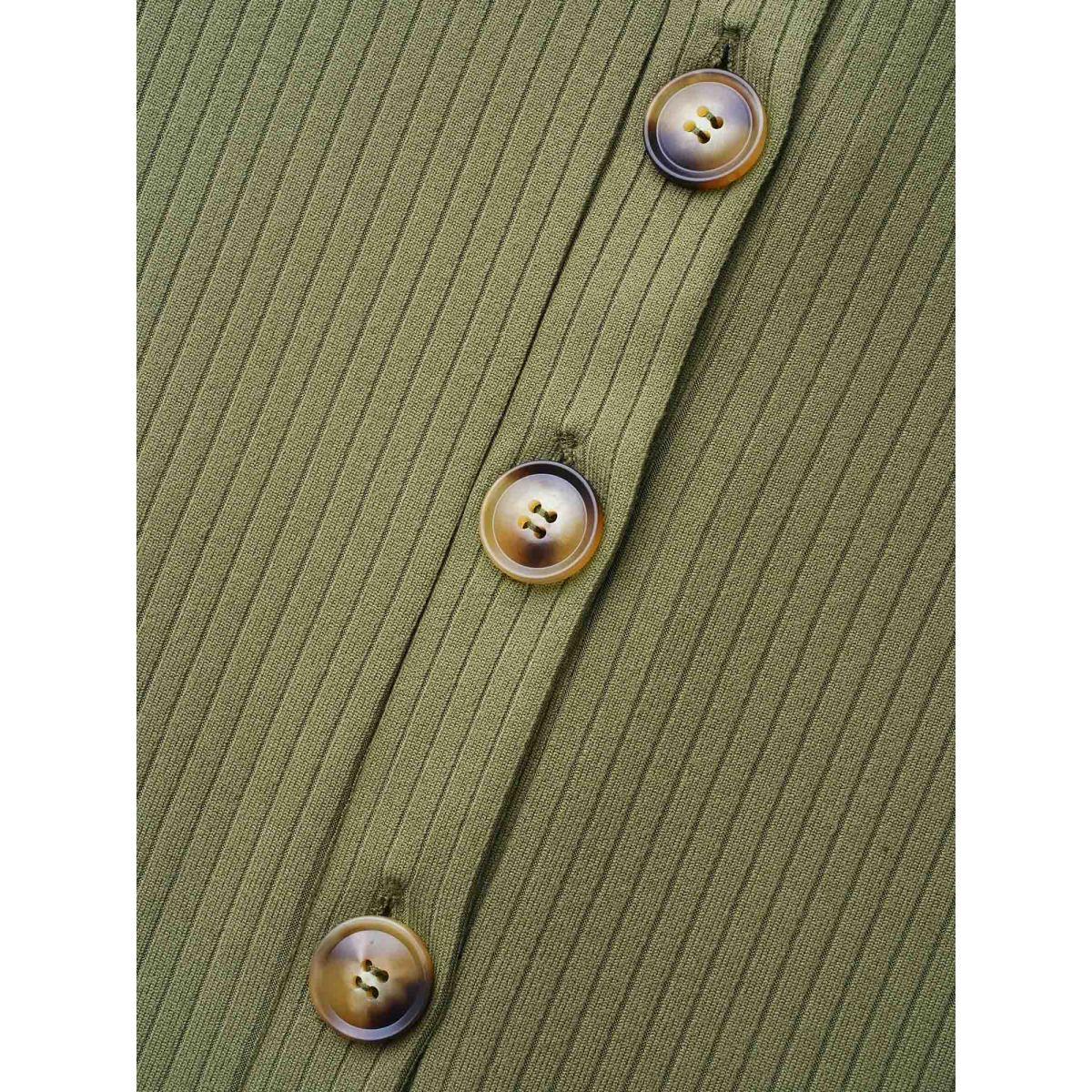 Plus Size ArmyGreen Supersoft Essentials Front Placket Onesie Women Casual Long Sleeve Round Neck Everyday Loose Jumpsuits BloomChic 14-16/1X Product Image