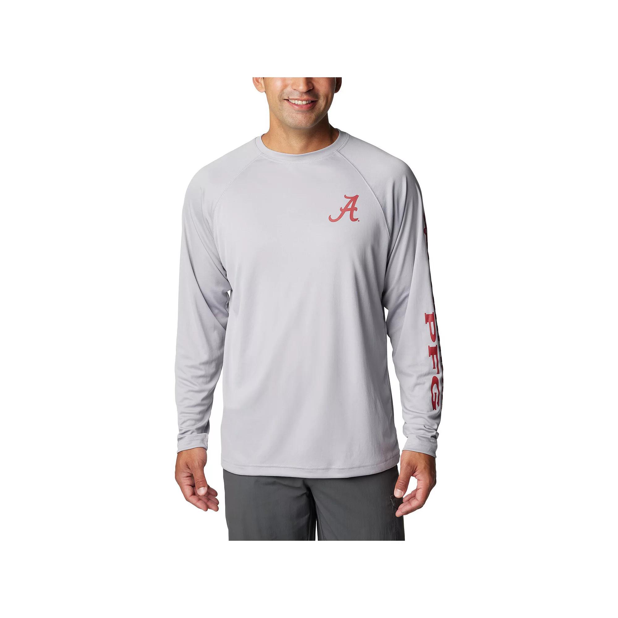 Men's Columbia Gray Alabama Crimson Tide Terminal Tackle Omni-Shade Raglan Long Sleeve T-Shirt, Size: Small, Grey Product Image