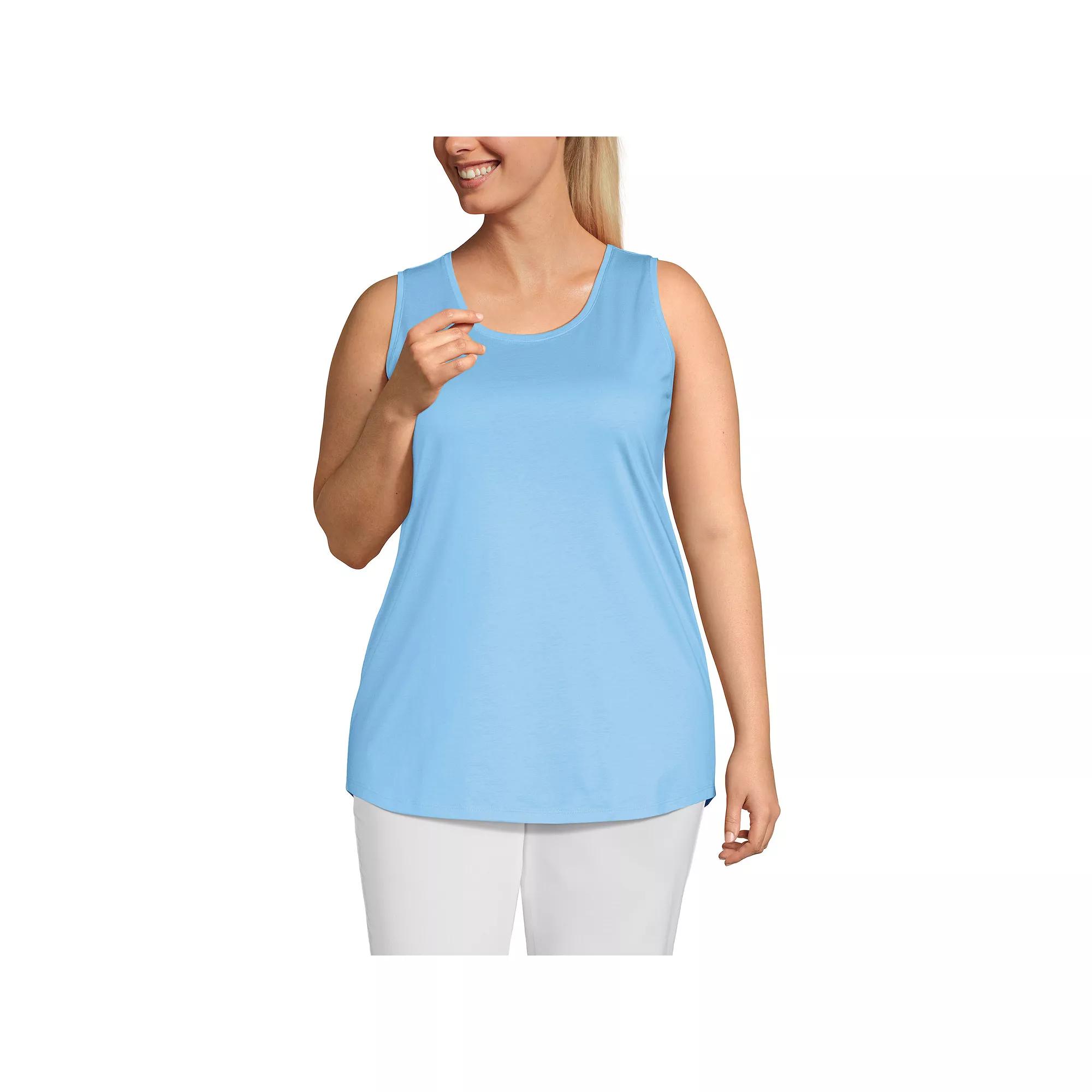 Plus Size Lands' End Scoopneck Tunic Tank Top, Women's, Size: 2XL, Limoncello Yellow Product Image