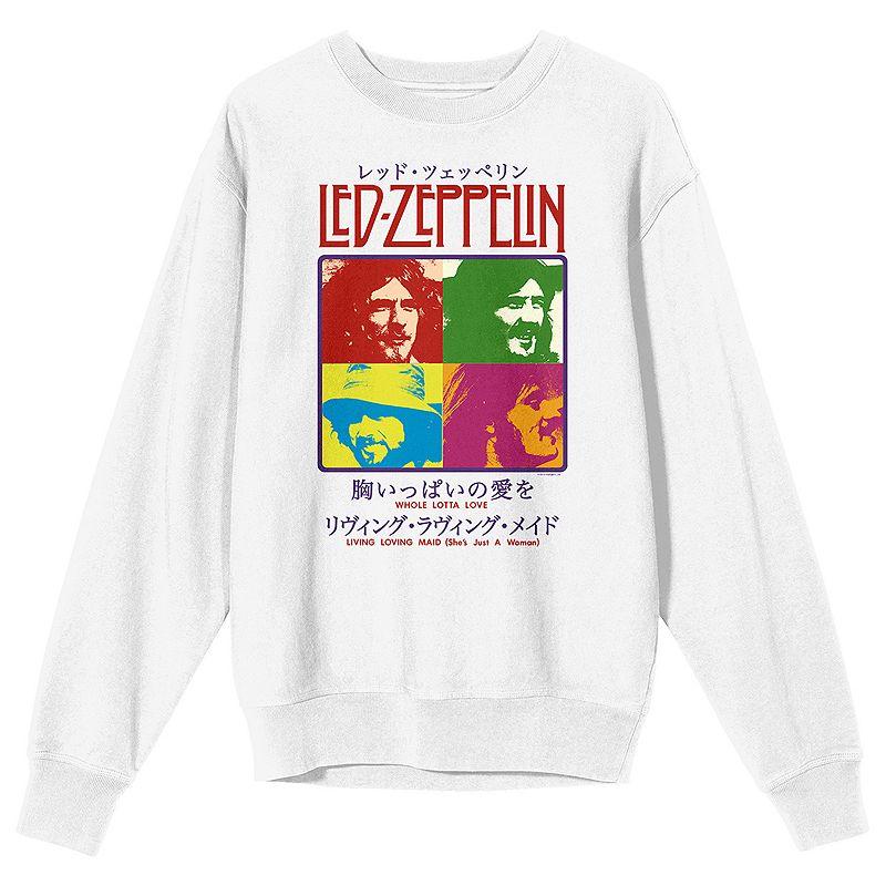 Men's Led Zeppelin Colorful Band Long Sleeve Graphic Pullover,  Product Image
