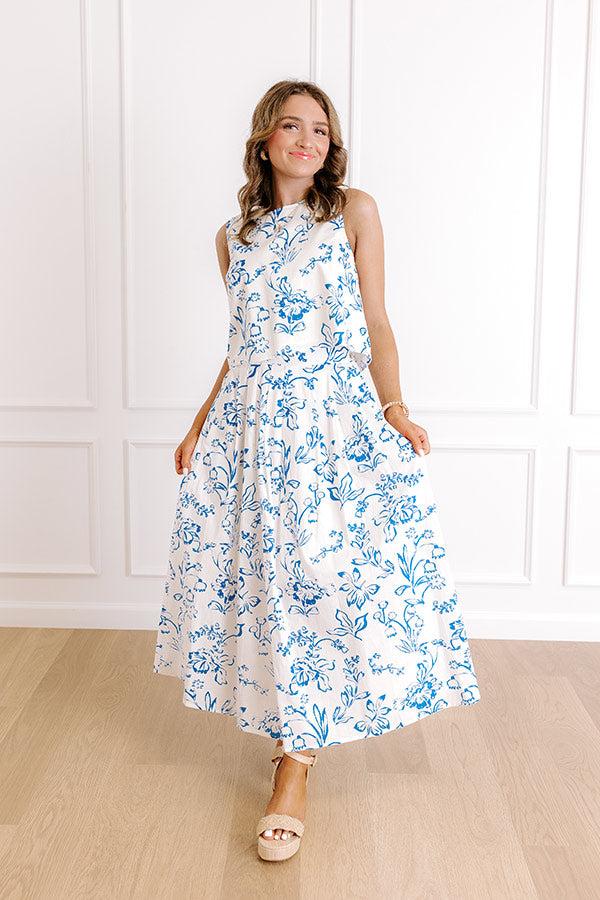 Chic and Serene High Waist Floral Maxi Skirt Product Image