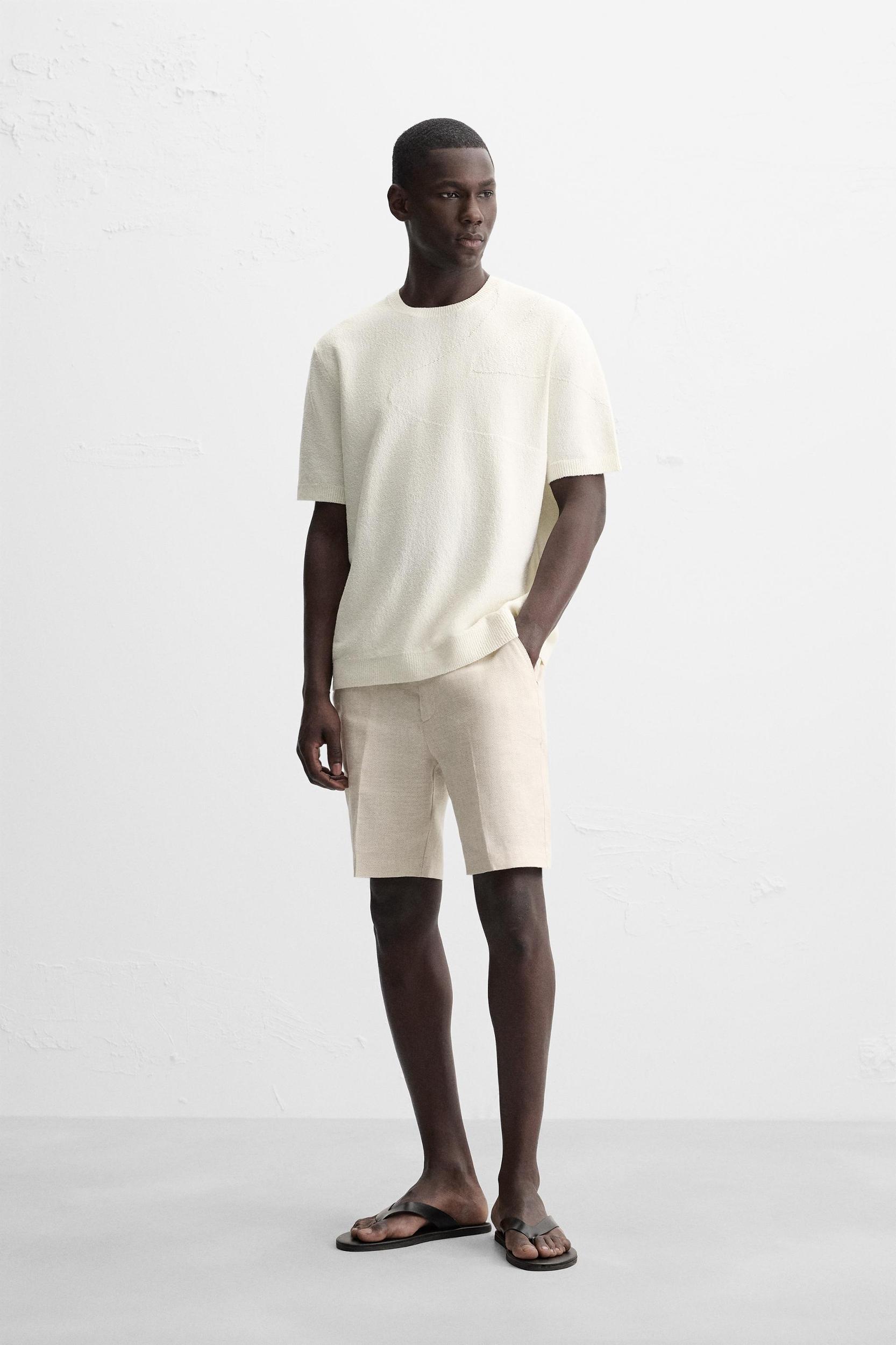 WAVE JACQUARD KNIT T-SHIRT Product Image