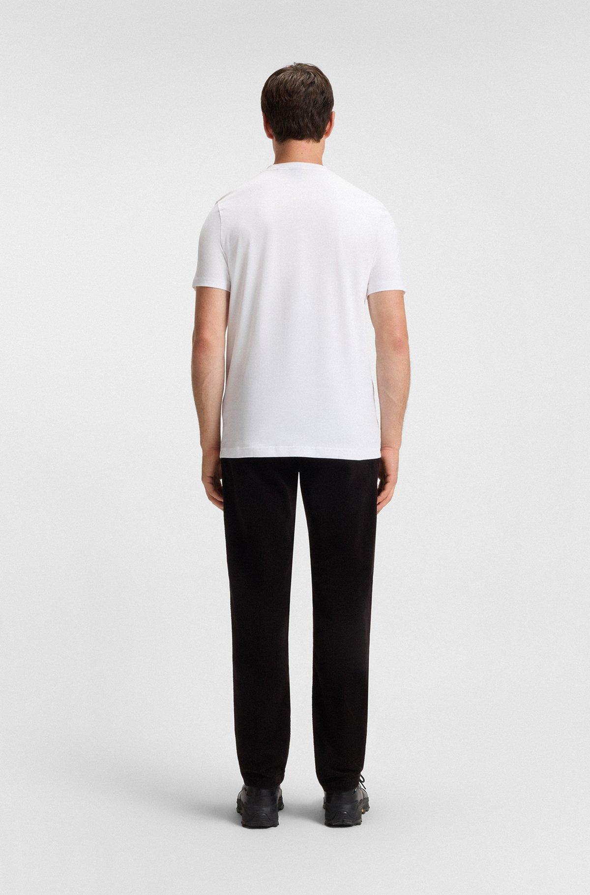 Cotton-jersey T-shirt with curved-logo print Product Image