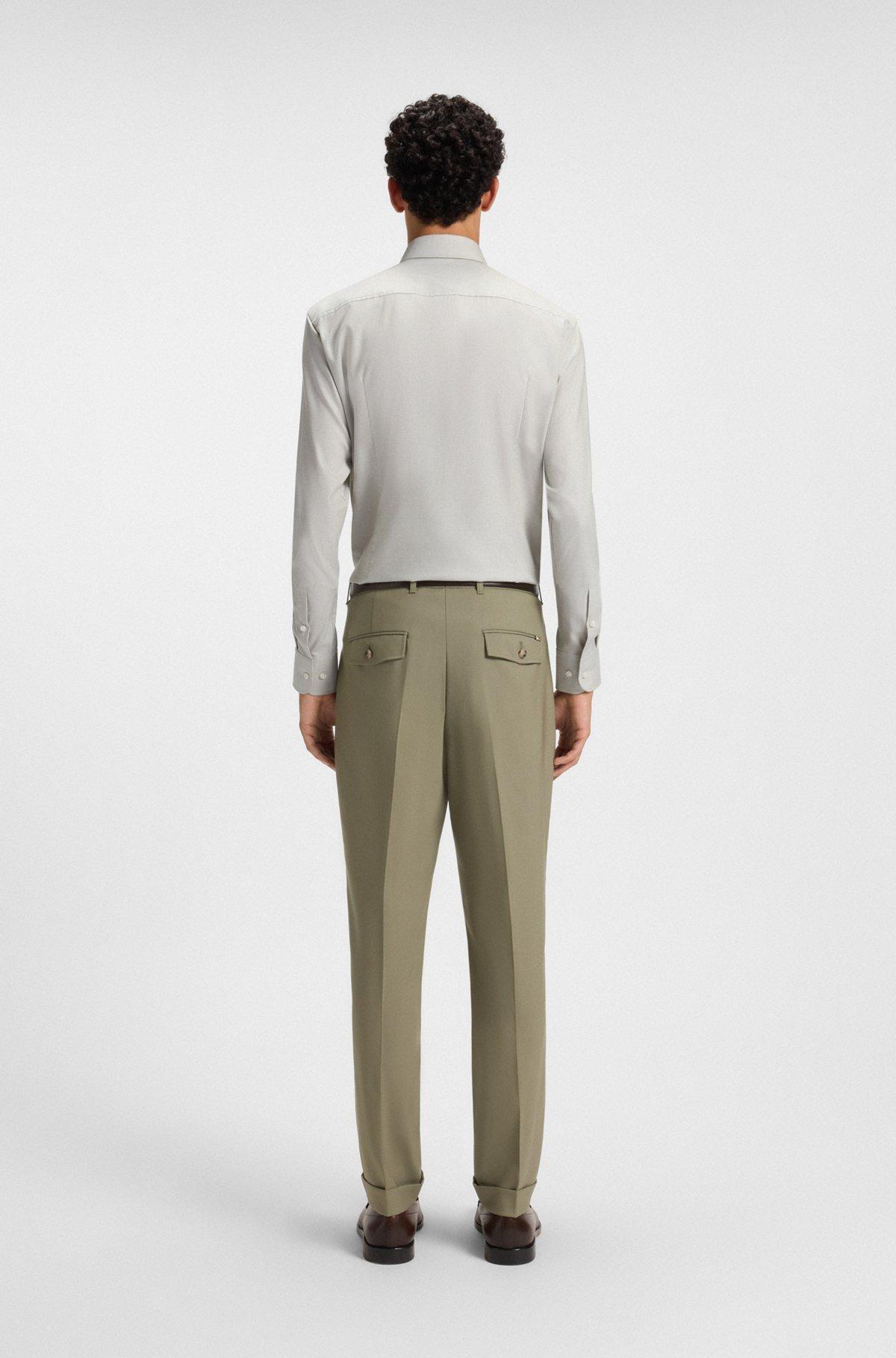 Slim-fit shirt in a structured cotton blend Product Image