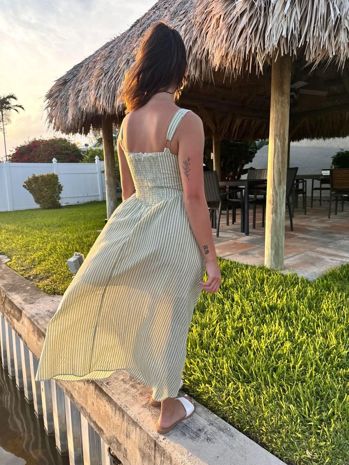 Stripe Corset MIDI Dress Product Image