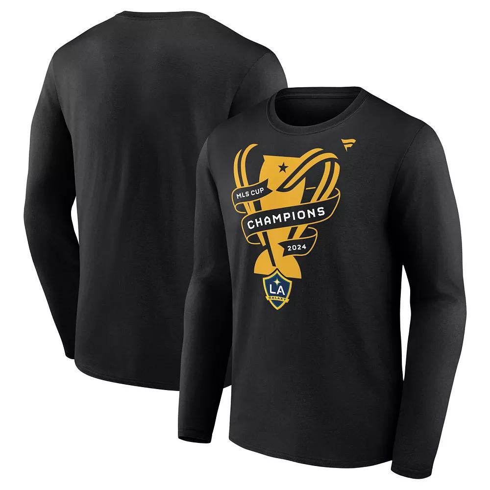Men's Fanatics Black LA Galaxy 2024 MLS Cup Champions Locker Room Long Sleeve T-Shirt, Size: Small Product Image