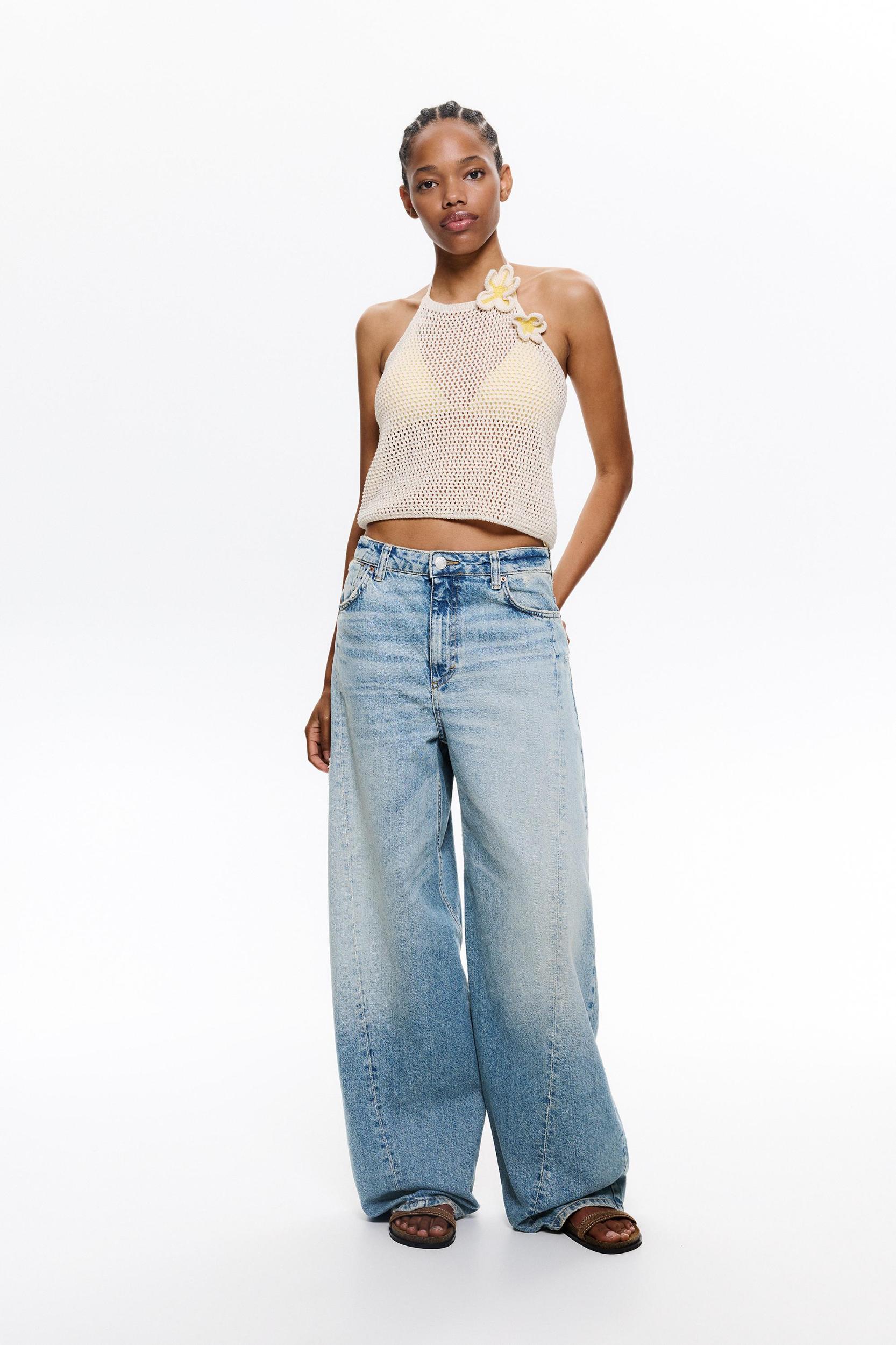 Mid-waist barrel jeans Product Image
