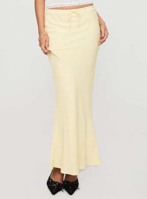Mercer Linen Blend Maxi Skirt Lemon Product Image