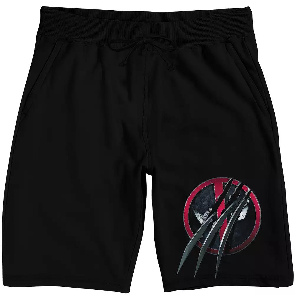 Men's Deadpool and Wolverine Emblem Pajama Shorts,  Product Image