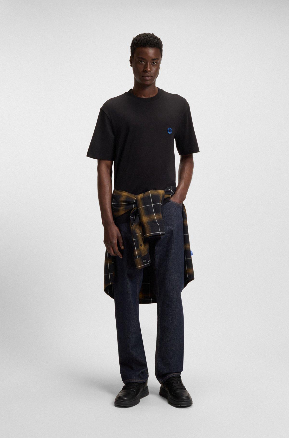 Regular-fit jeans in faded dark-blue denim Product Image