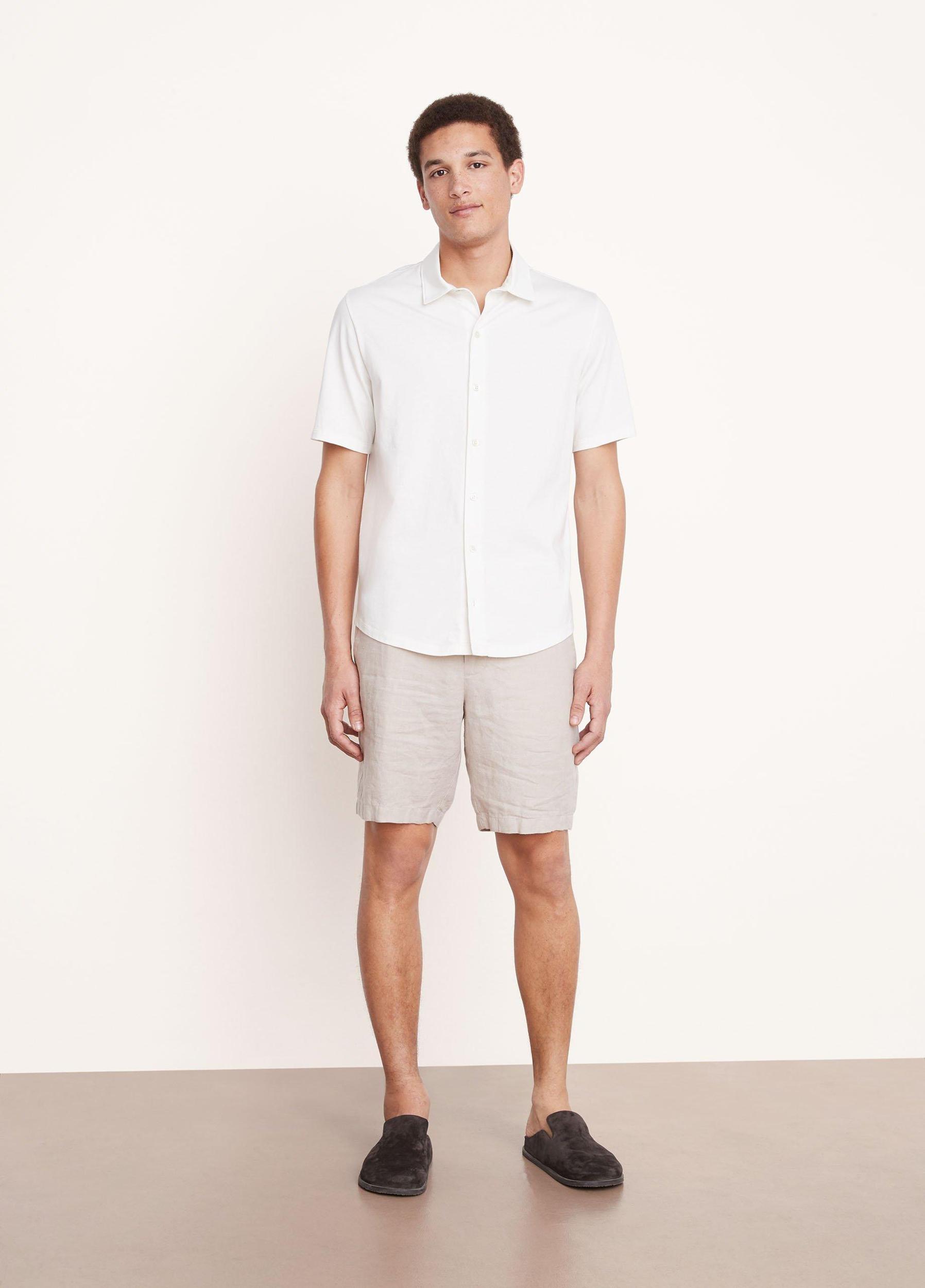 Pima Cotton Short Sleeve Button Down Shirt Product Image