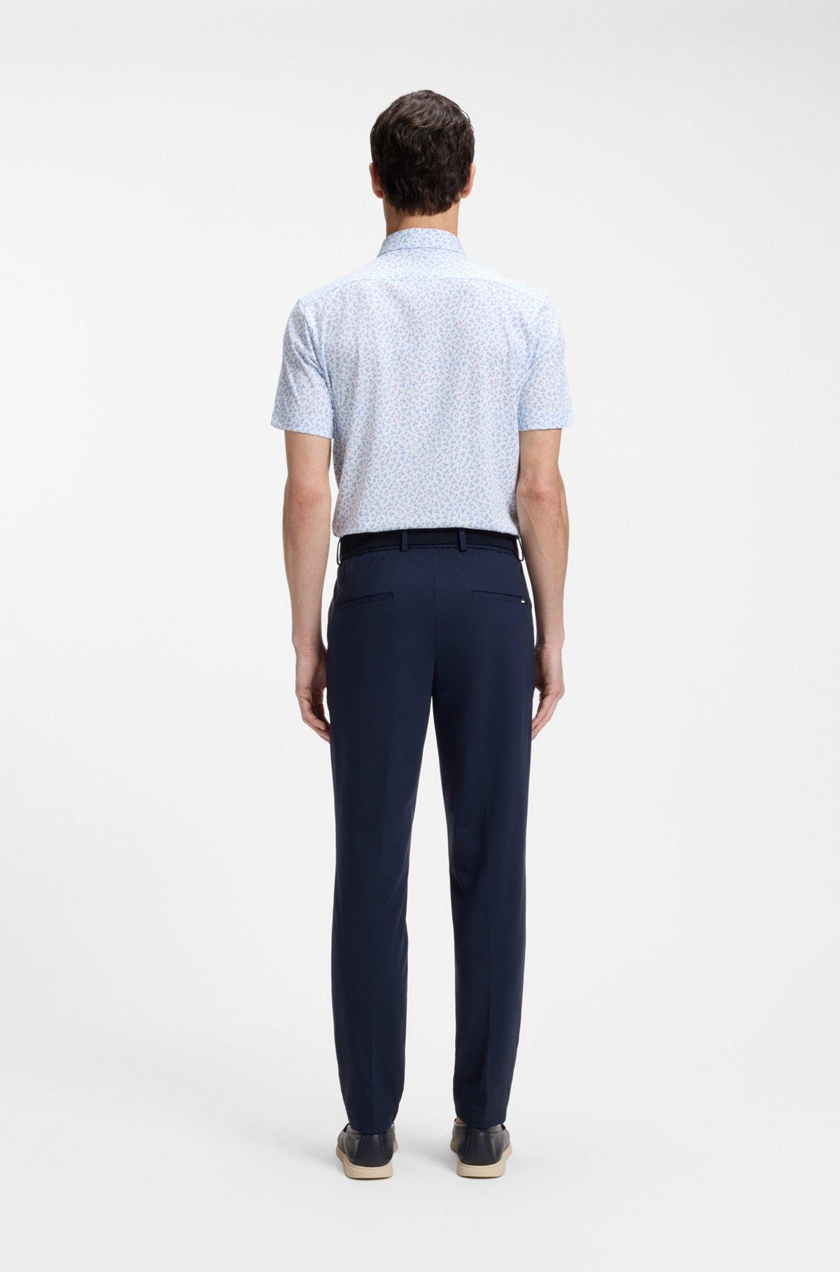 Printed slim-fit shirt in cotton-blend jersey Product Image
