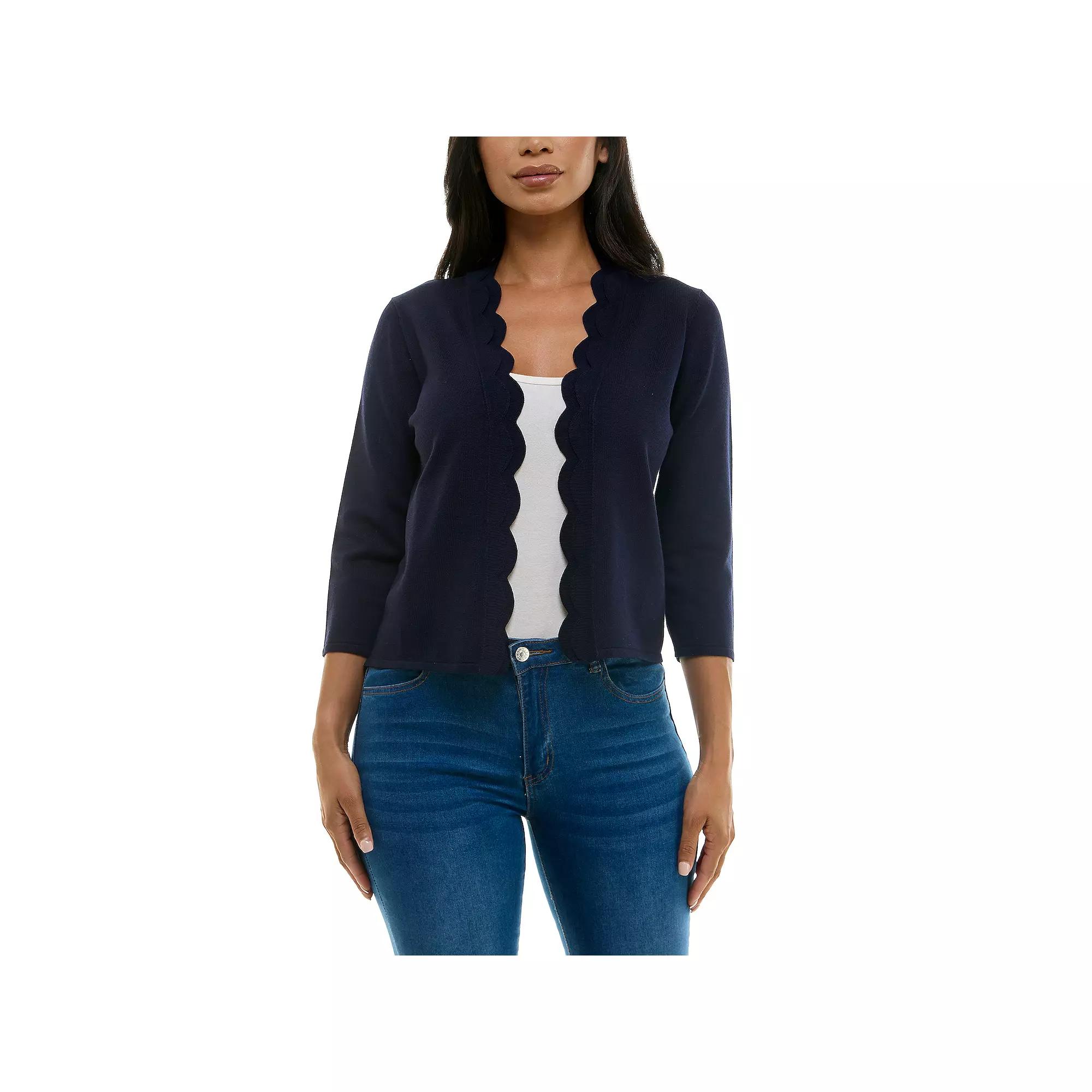 Women's Nina Leonard Scallop Hem Bolero Cardigan,  Product Image