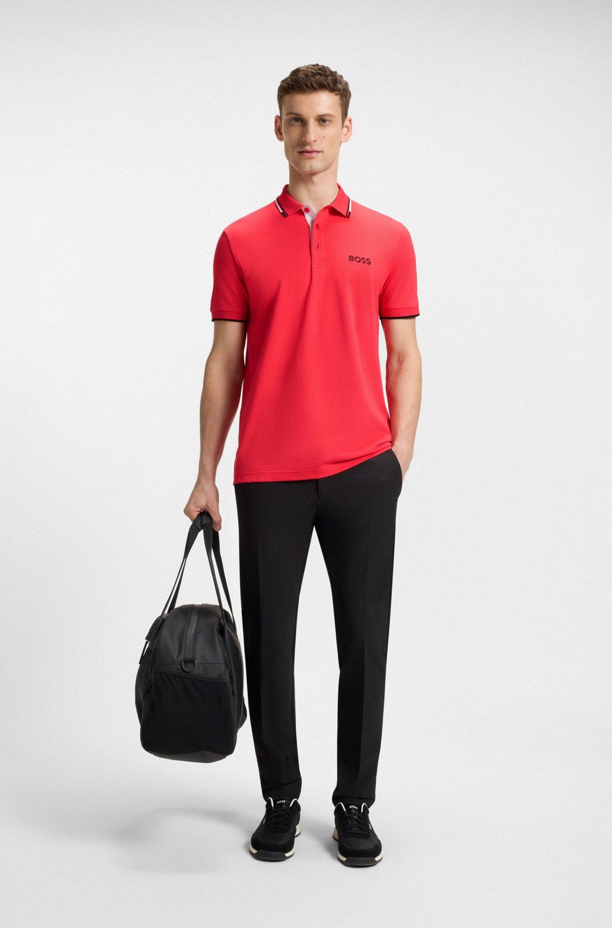 Polo shirt with contrast logos Product Image