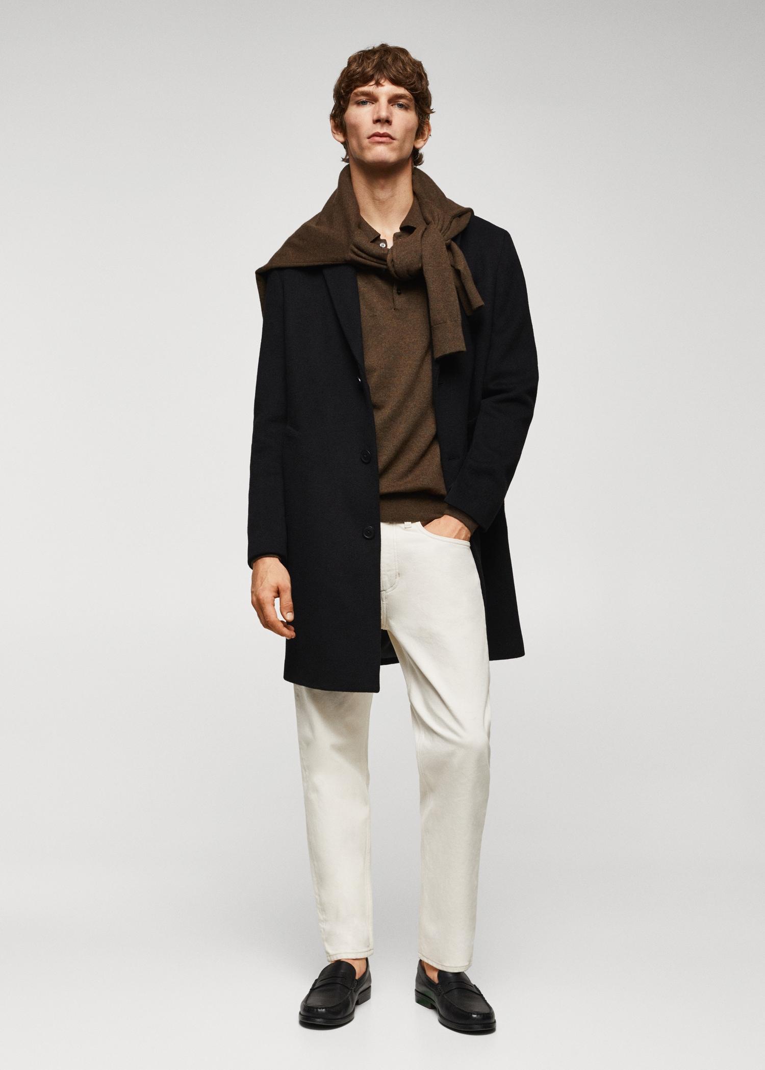 Recycled woollen coat - Men | MANGO USA Product Image