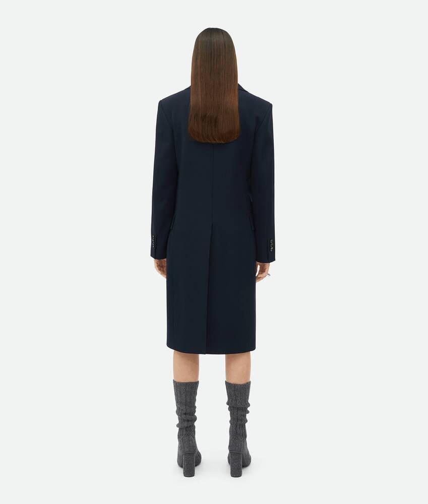 Women's Wool Gabardine Coat in Midnight blue Product Image