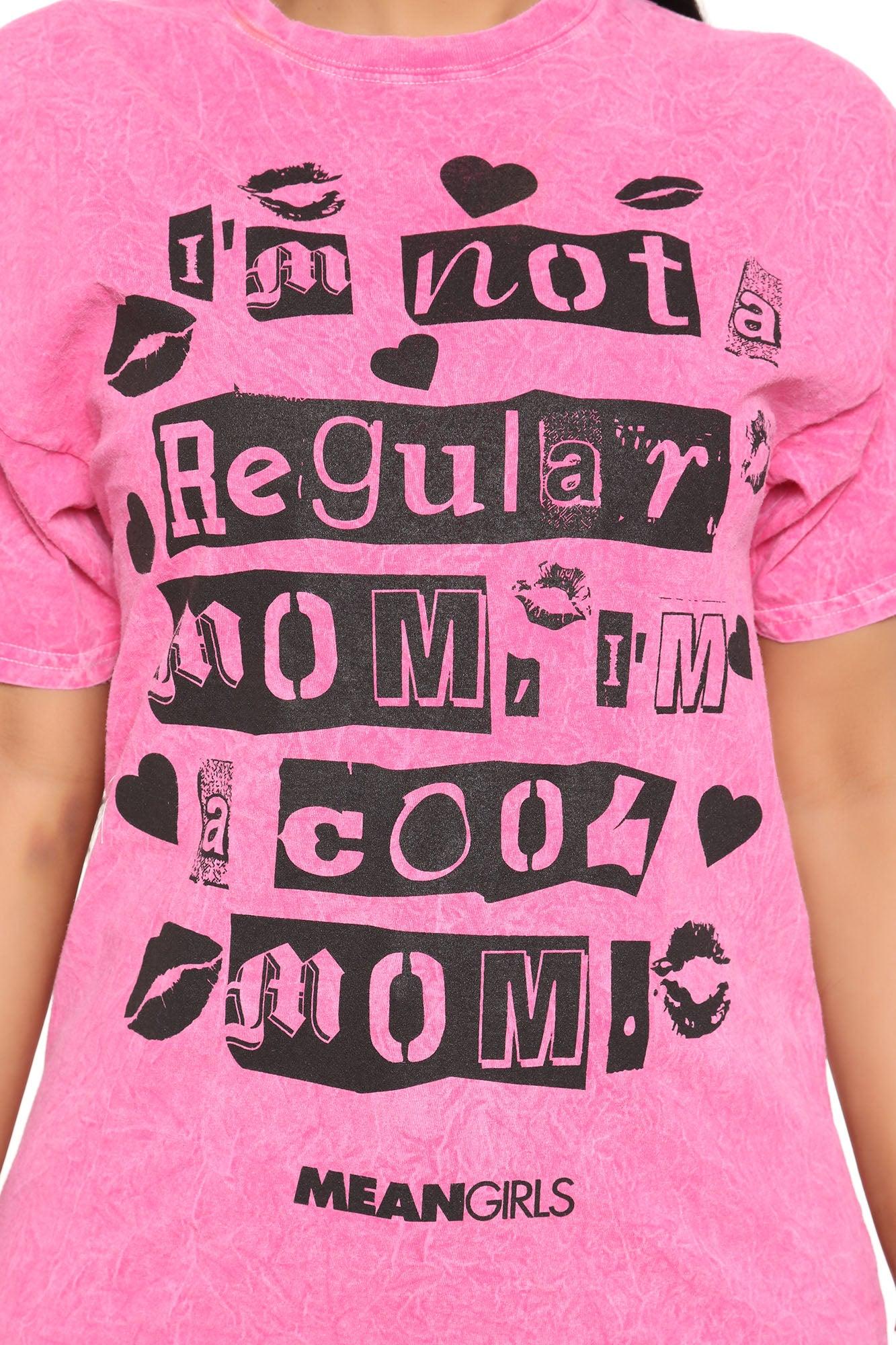 I'm A Cool Mom Washed Tee - Pink/combo Product Image