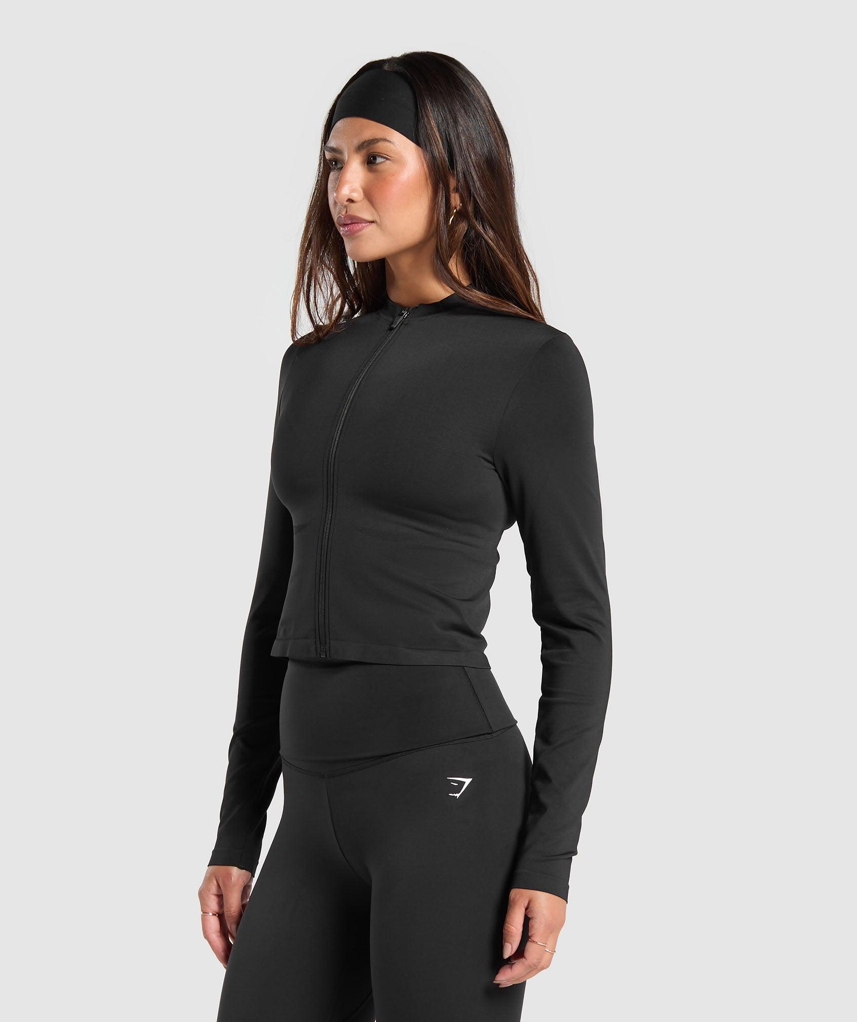 Gymshark Everyday Seamless Zip Tracktop - Black Female Product Image