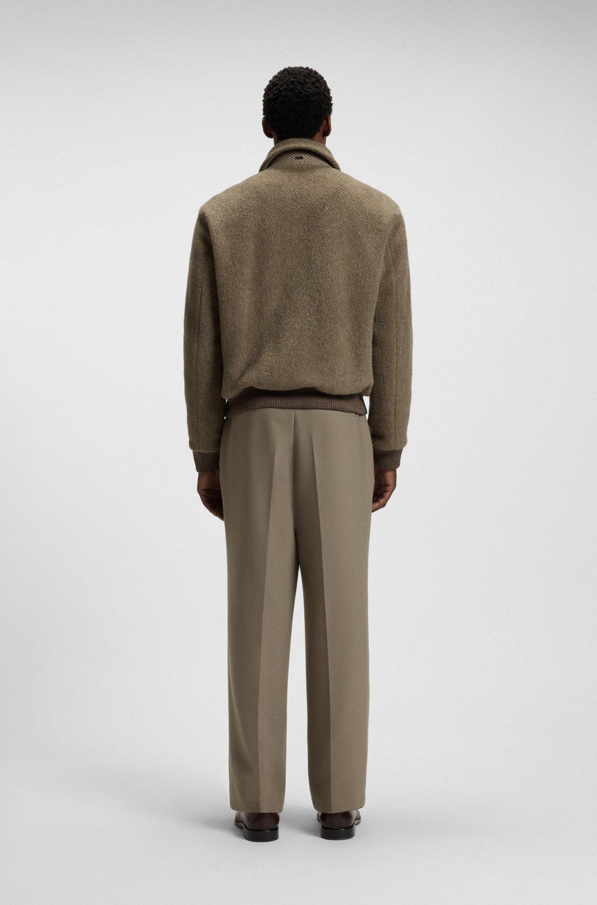 Regular-fit jacket in a herringbone-patterned alpaca blend Product Image