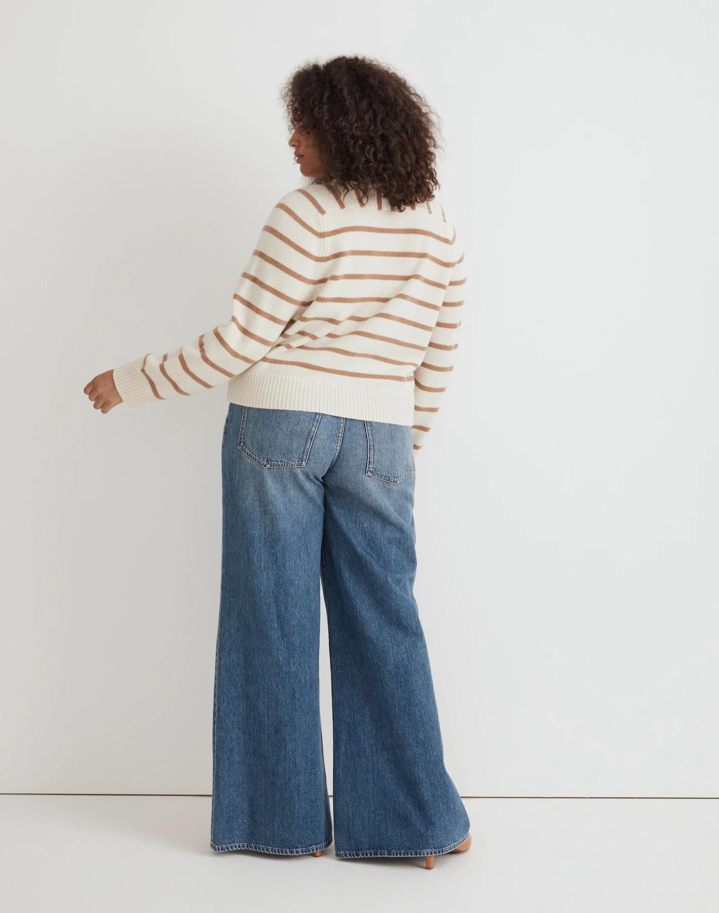 (Re)sourced Cashmere Crewneck Sweater in Stripe Product Image