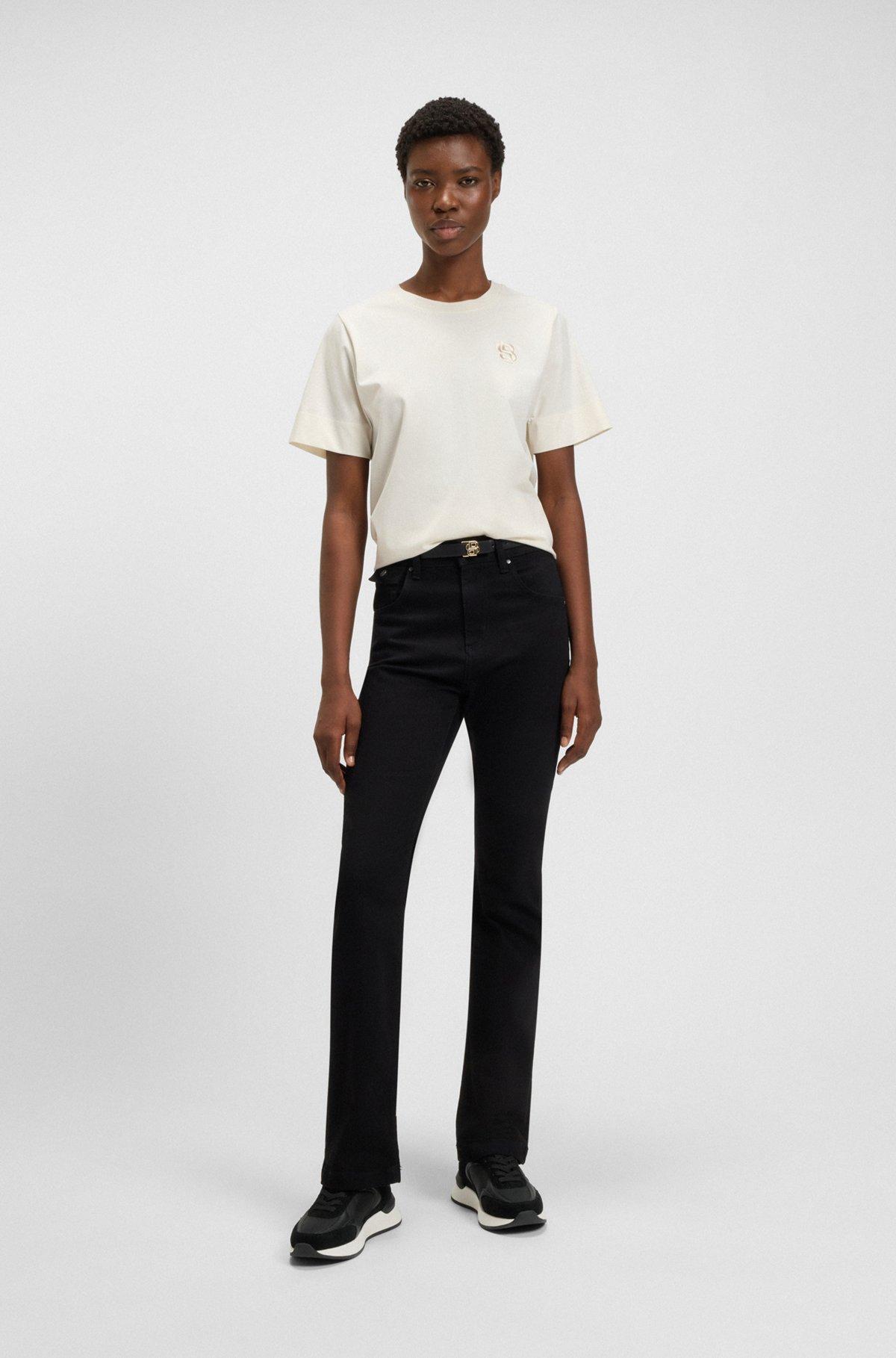 BOSS - Suede-trim trainers with Double B monogram - Black Product Image