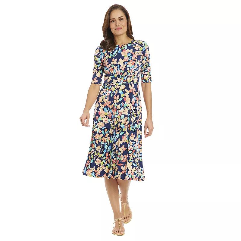 Women's London Times Printed Midi A-Line Dress,  Product Image