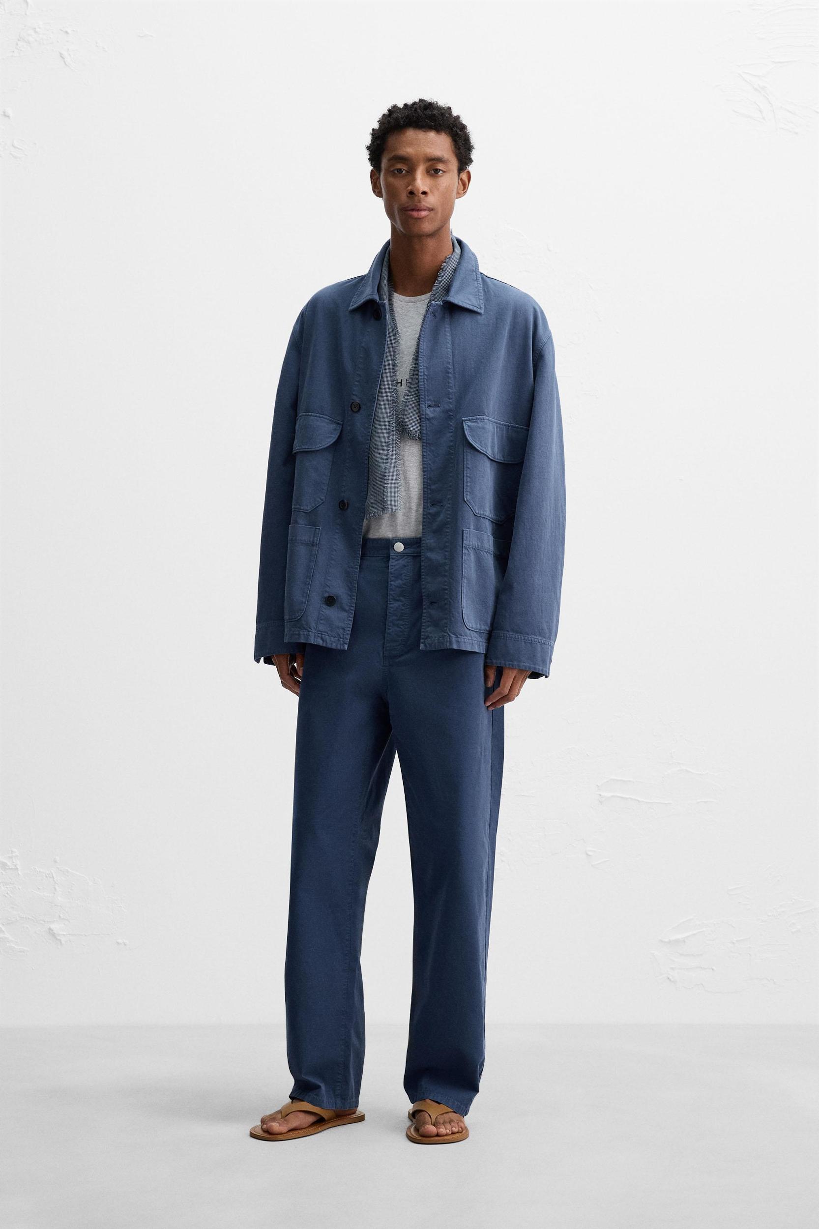 WASHED STRAIGHT FIT PANTS Product Image