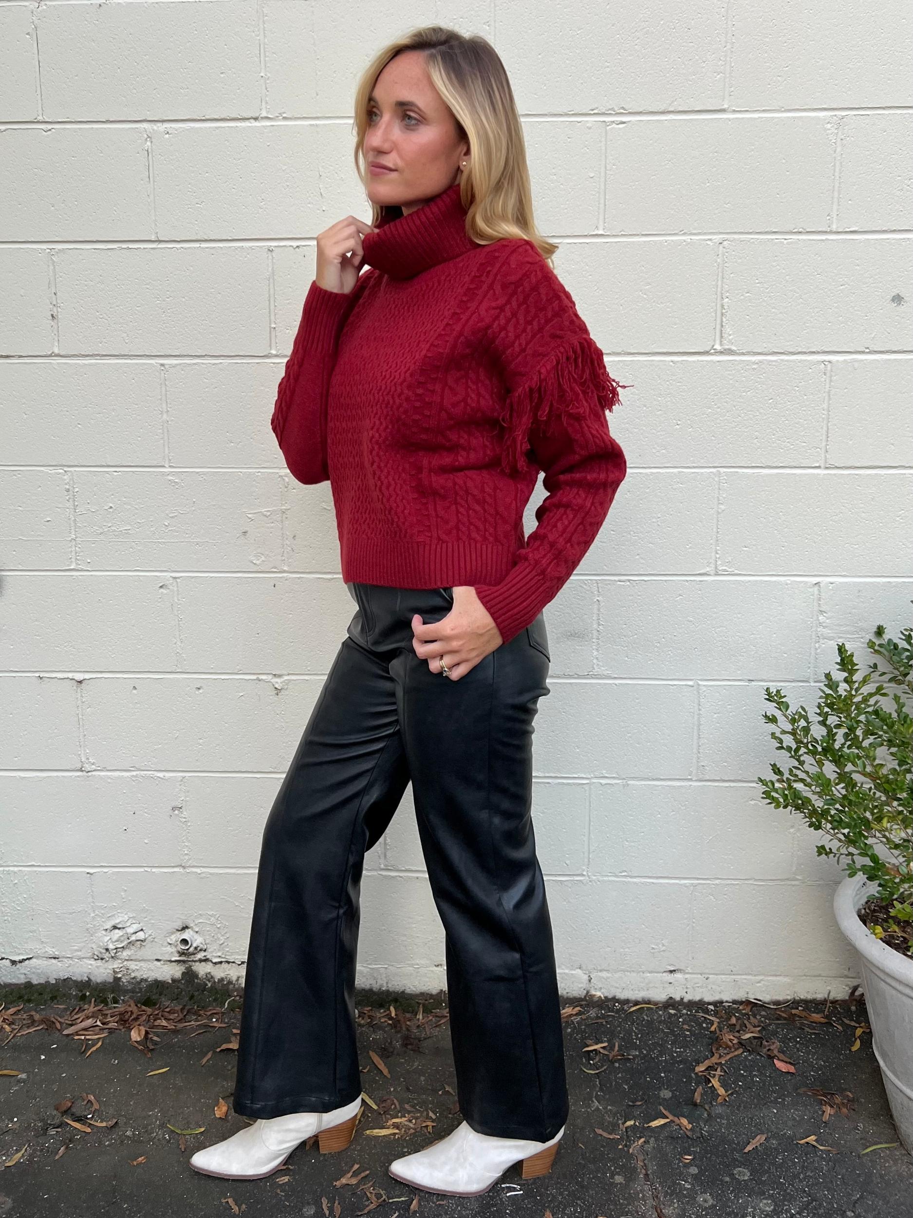 Rebel Faux Leather Wide Leg Pants Product Image