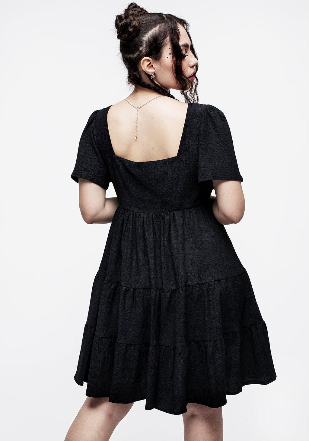 Revenge Tiered Crinkle Mini Dress Product Image