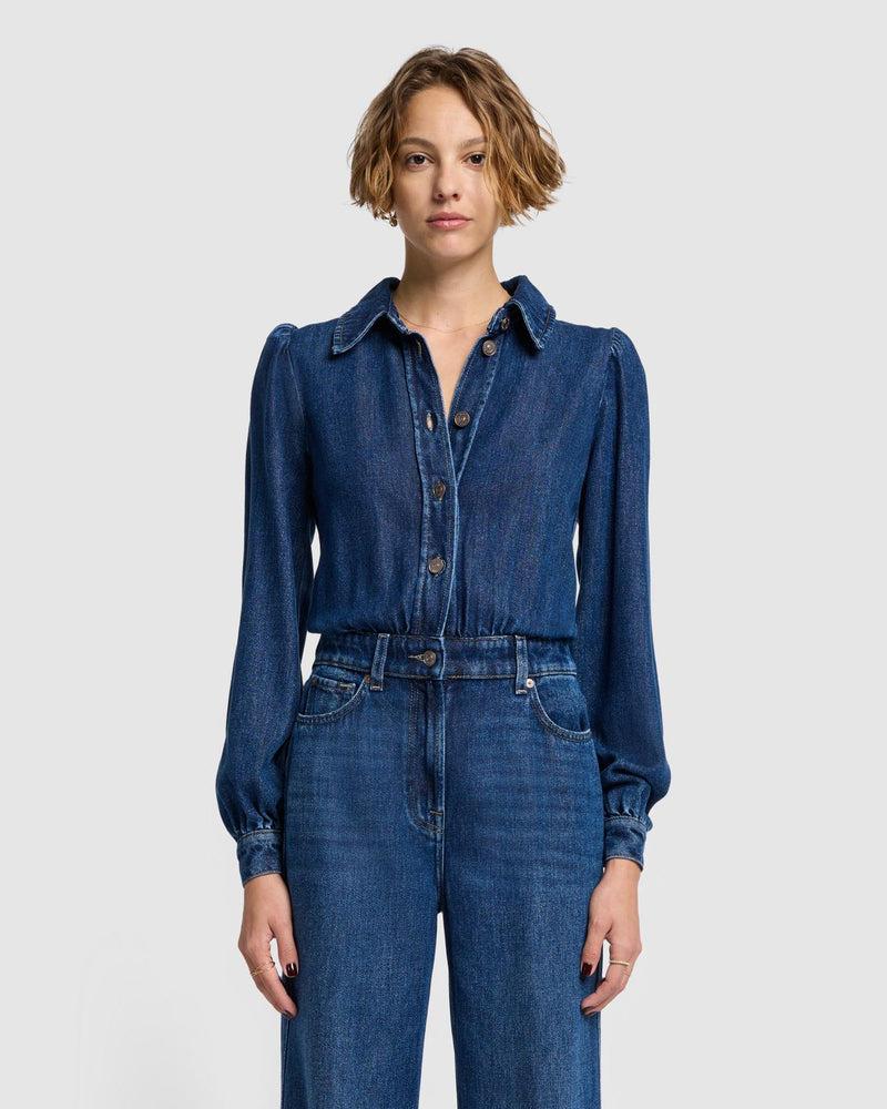 Denim Lustre Tailored Jumpsuit Product Image