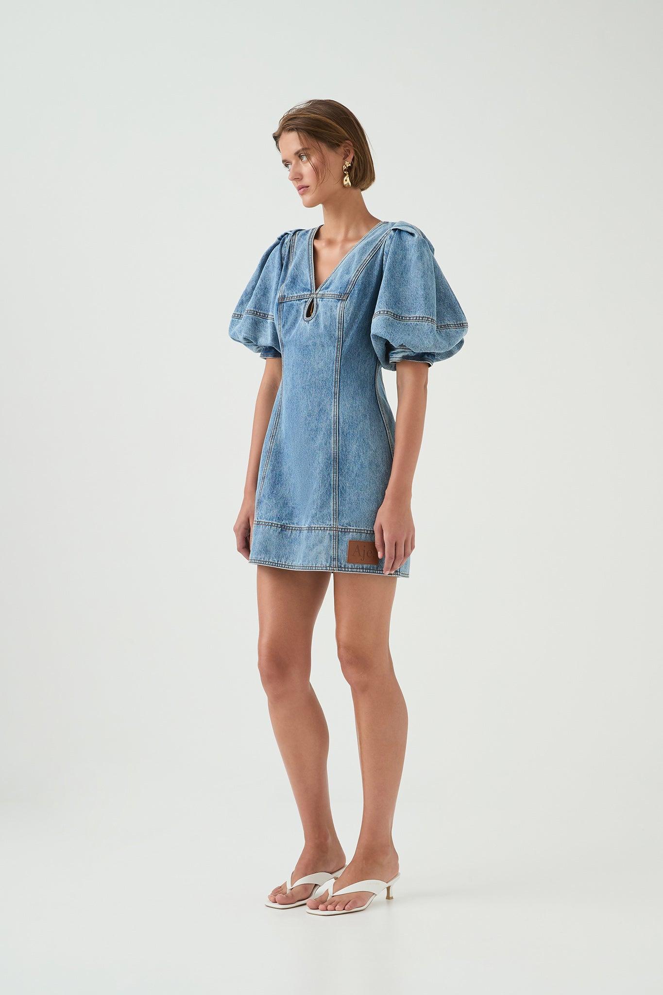 Juno Denim Mini Dress Product Image