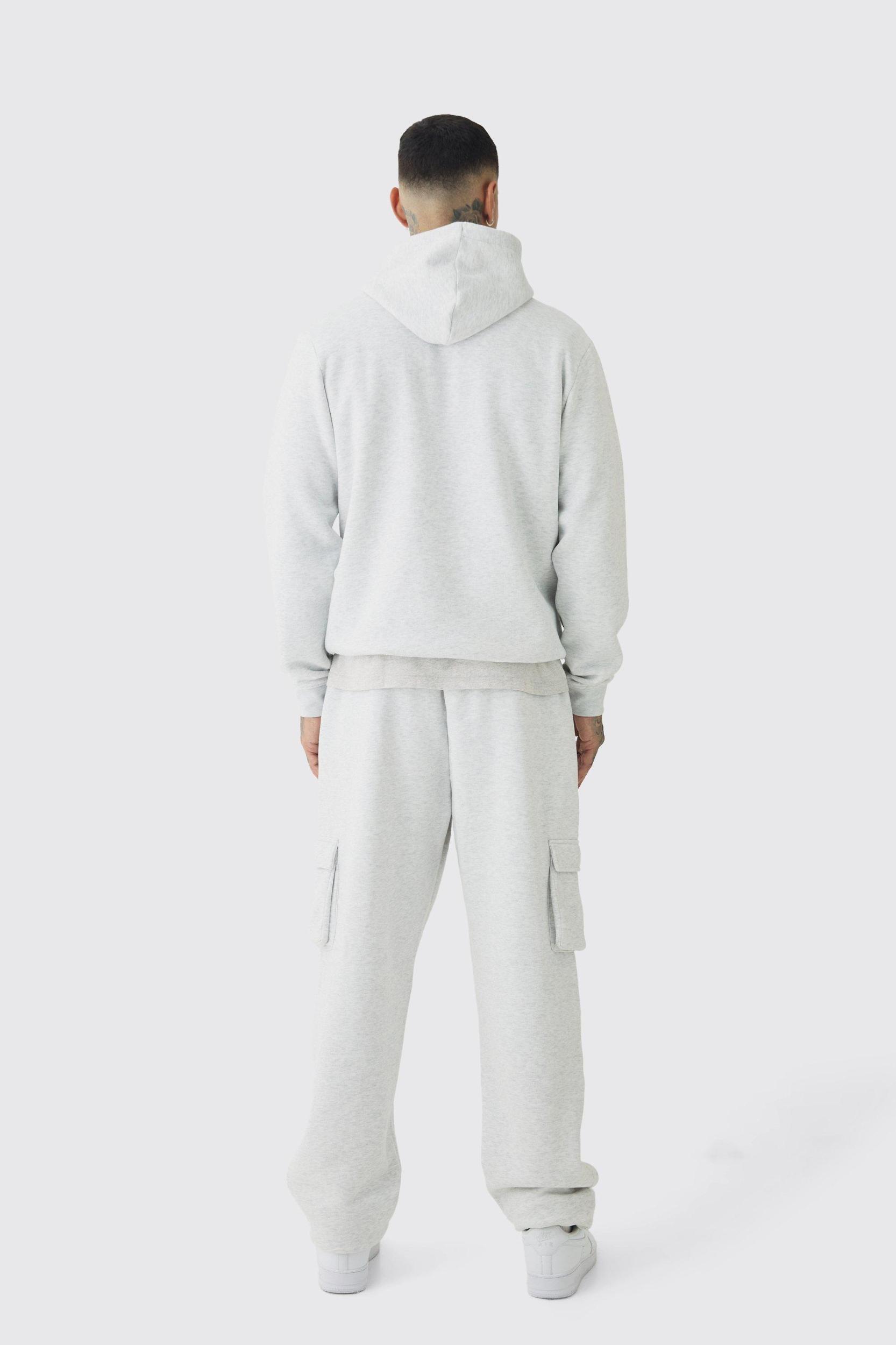 330GSM Tall Regular Fit Hoodie in Grey Marl | boohooMAN USA Product Image