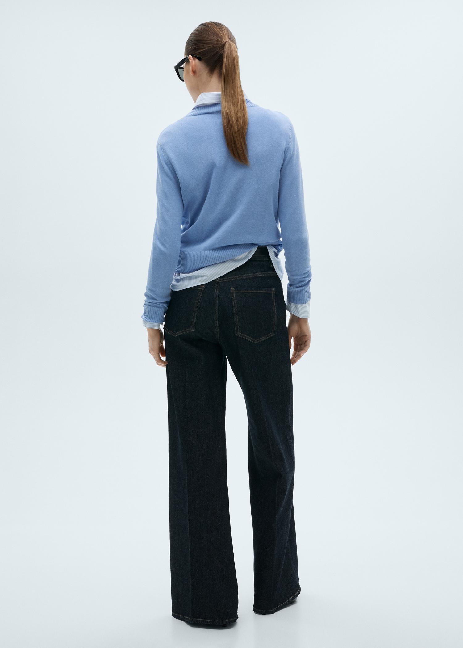 Linen-blend knitted sweater - Women | MANGO USA Product Image