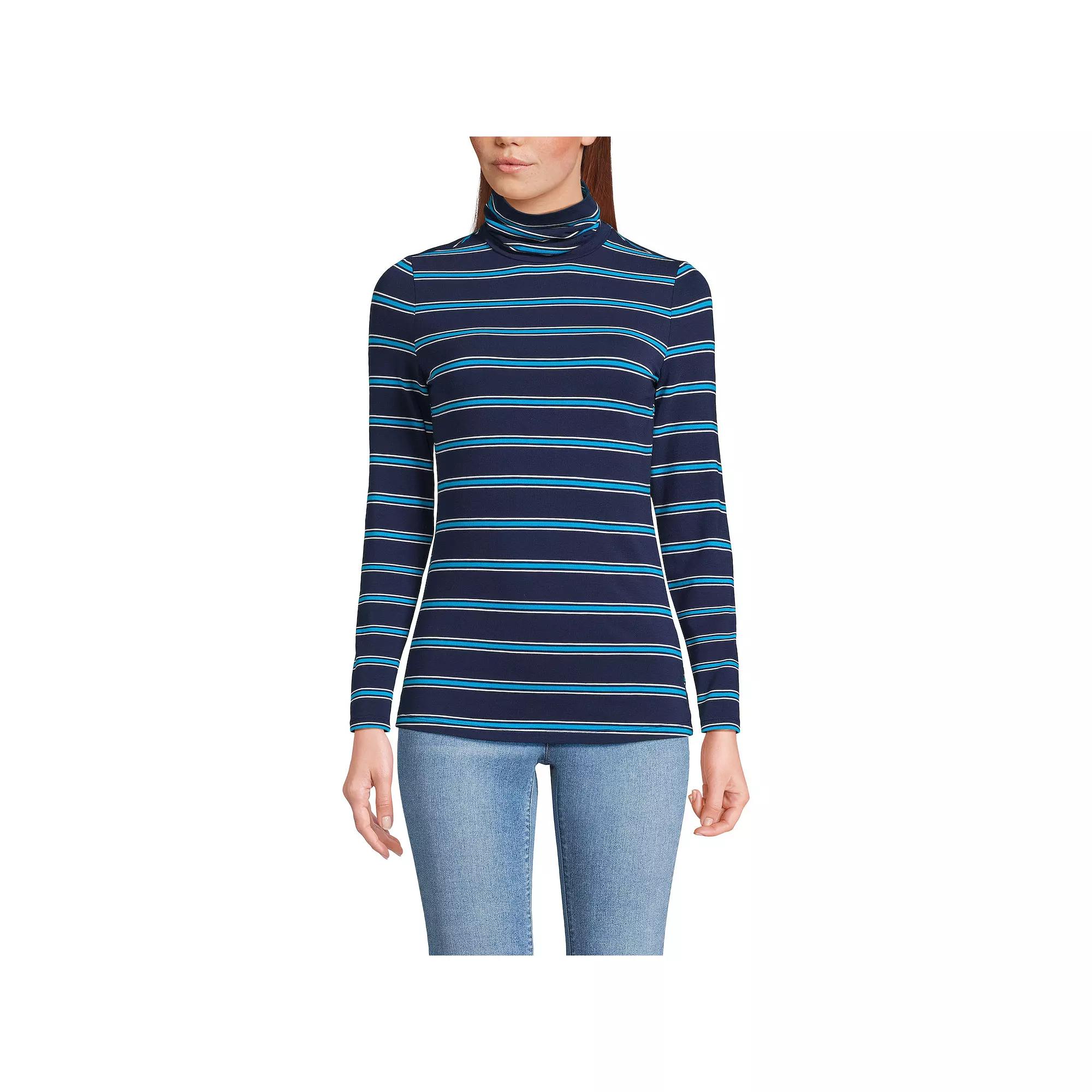 Women's Lands' End Lightweight Fitted Turtleneck,  Product Image