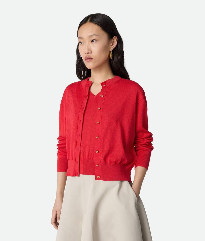 Women's Cotton And Viscose Twinset  in Cherry tomato Product Image