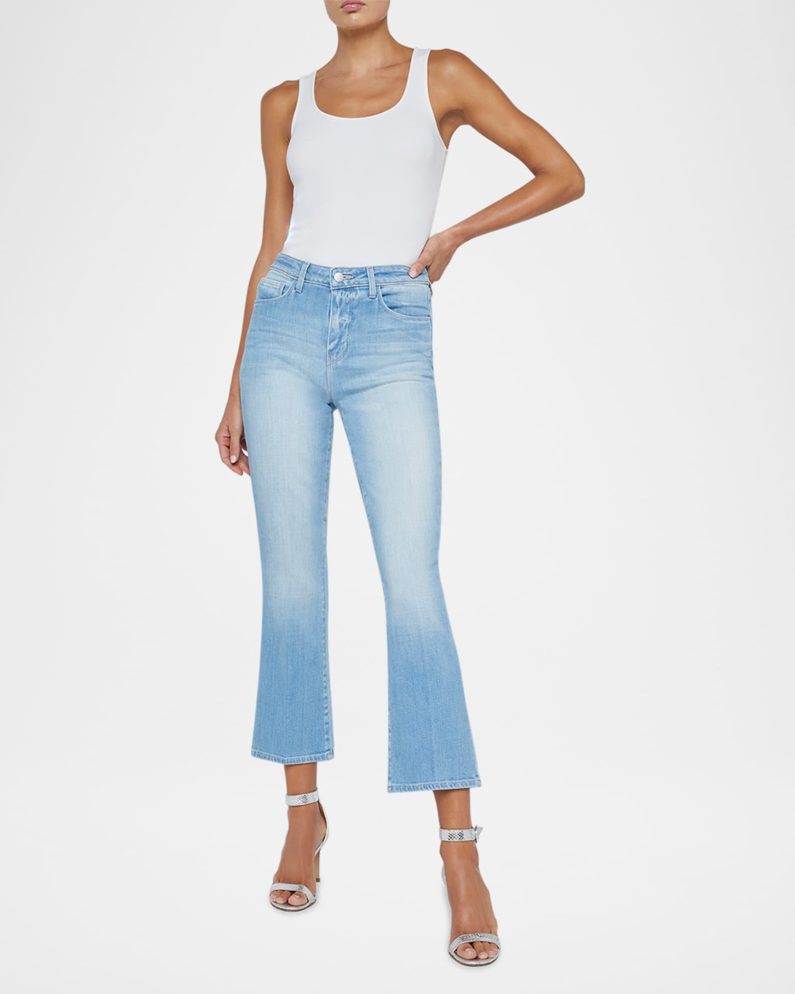 Tati High-Rise Crop Micro Bootcut Jeans Product Image