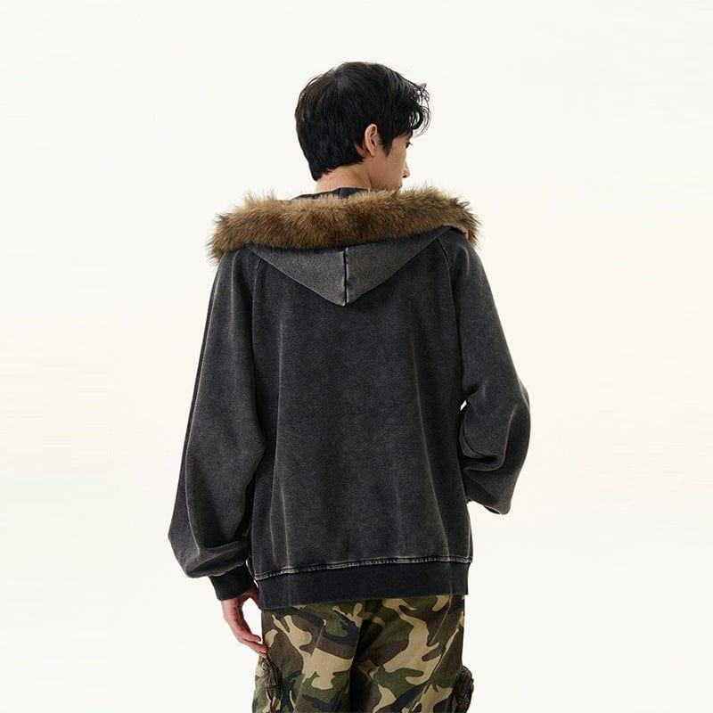 RT No. 11996 FUR GRAPHIC ZIP-UP HOODIE Product Image