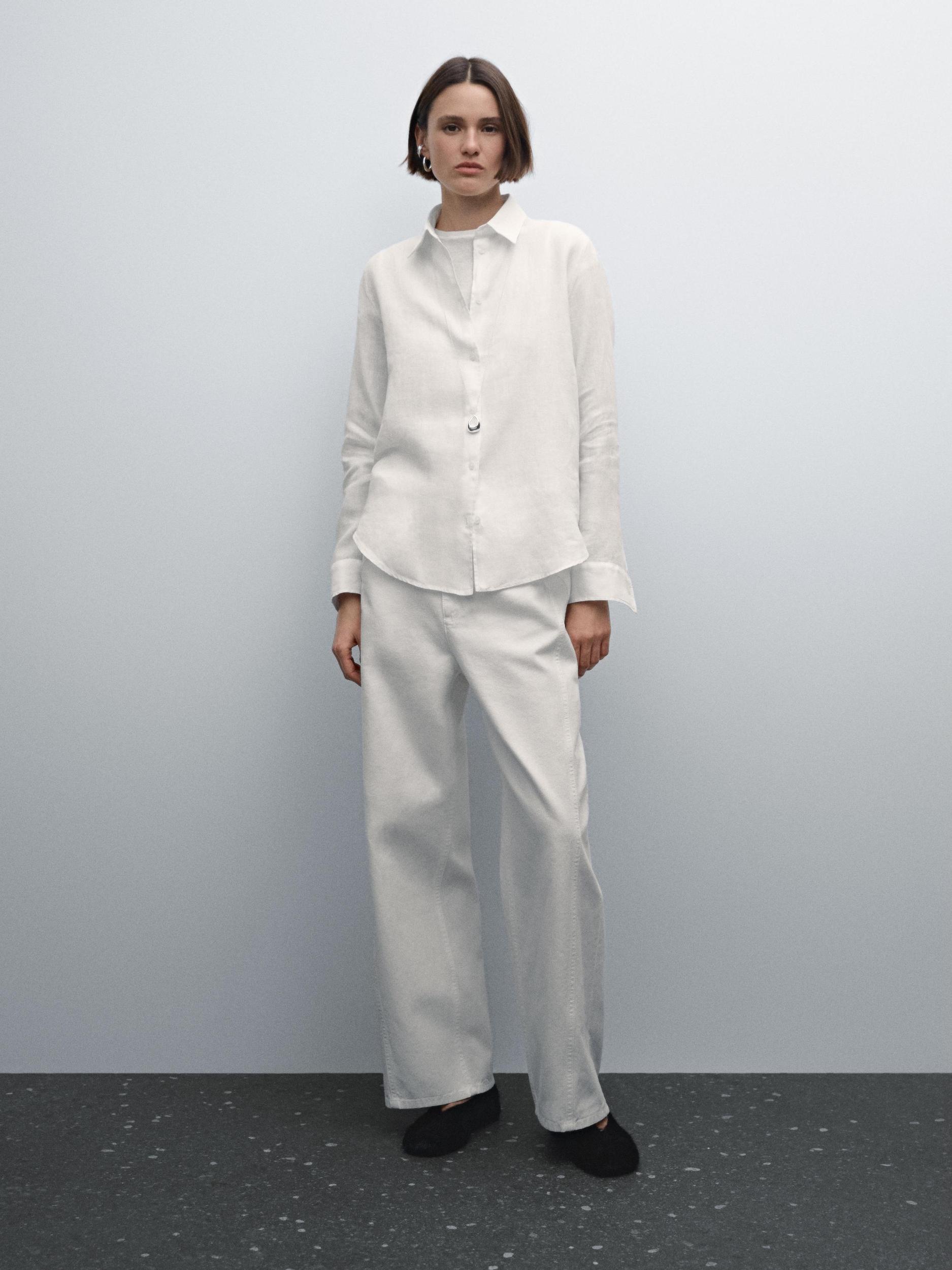 Flowing 100% linen shirt Product Image