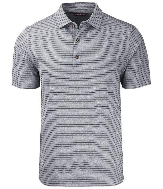 Cutter & Buck Big & Tall Performance Stretch Forge Eco Heather Stripe Short Sleeve Polo Shirt Product Image