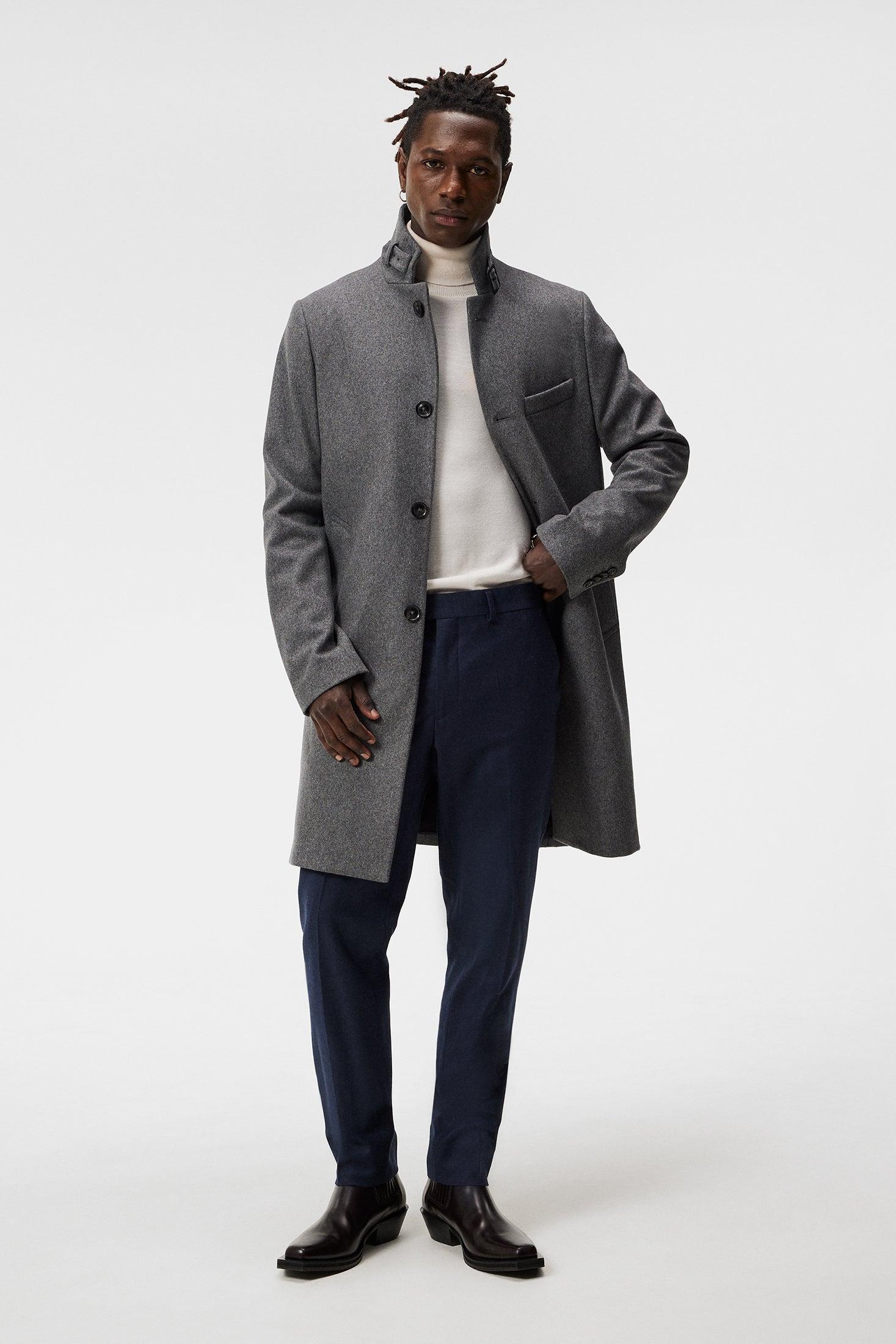J. Lindeberg Holger Melton Mid Grey Melange Coat Product Image