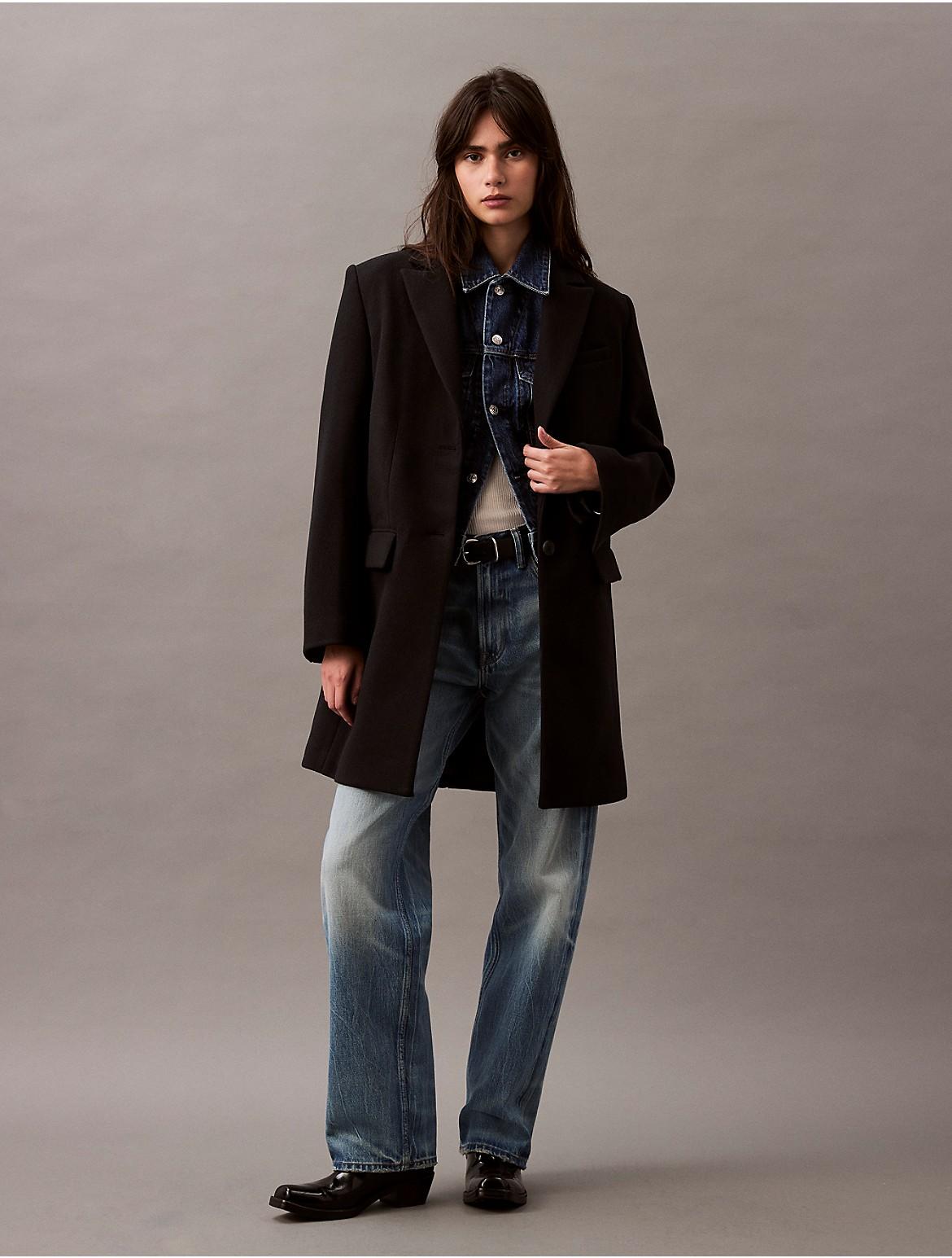 Calvin Klein Womens Tailored Single Breasted Coat Product Image