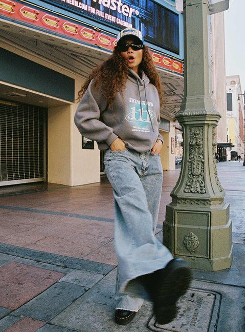 Eivissa High Rise Baggy Jeans Faded Denim Product Image