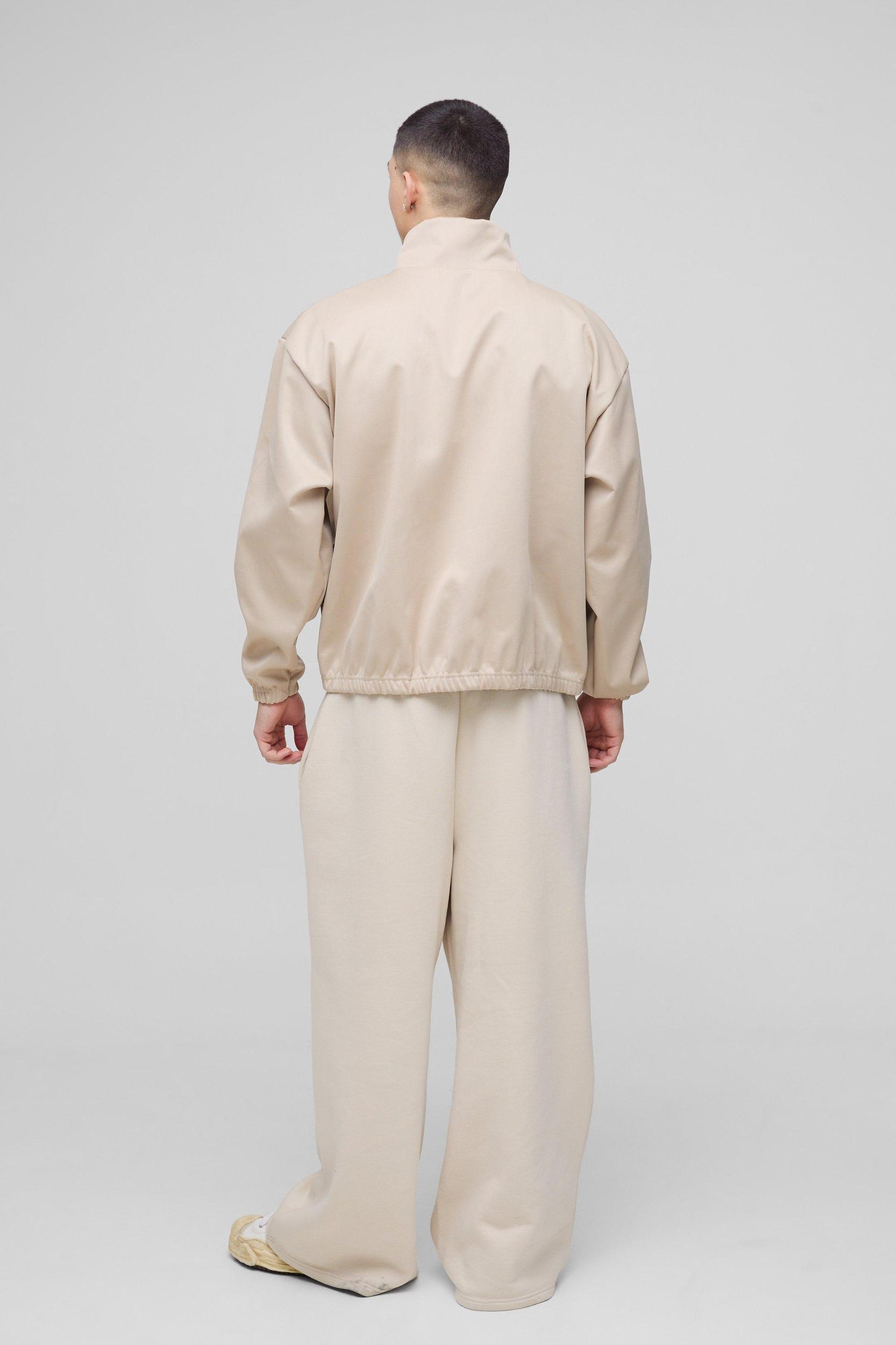 Extreme Oversized Boxy Scuba Zip Through Jacket | boohooMAN USA Product Image