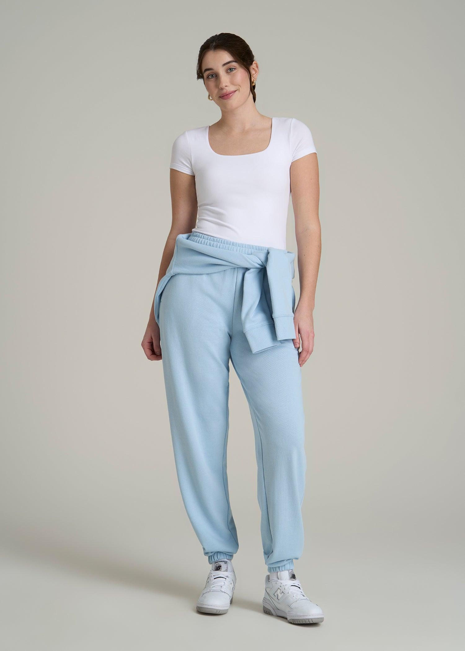 Wearever Oversized French Terry Joggers for Tall Women in Ice Blue Female Product Image